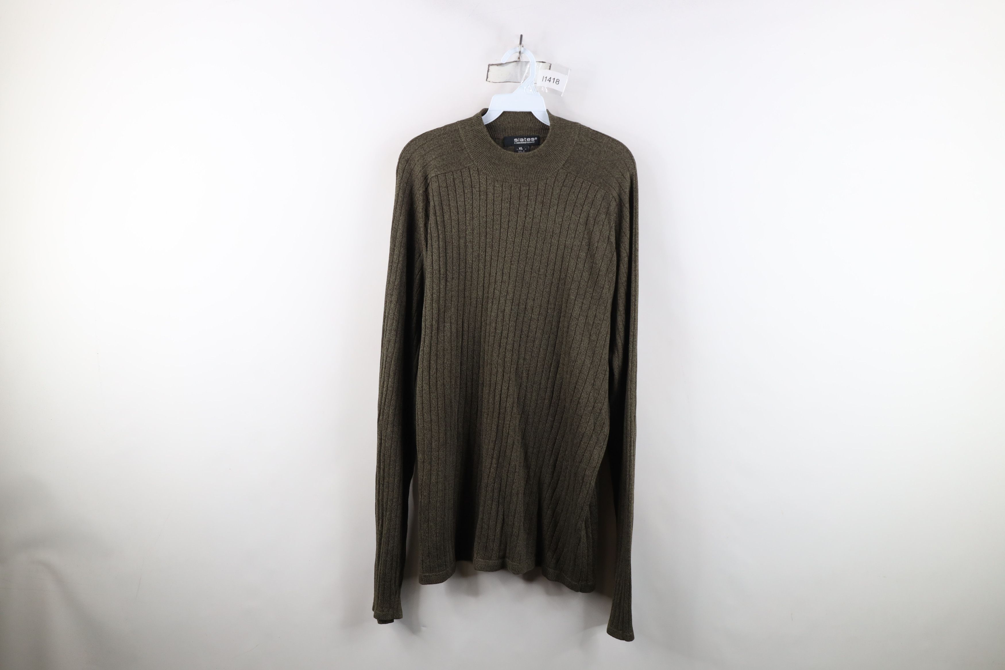 Vintage Vintage 90s Y2K Streetwear Ribbed Knit Mock Neck Sweater Size US XL / EU 56 / 4 - 1 Thumbnail