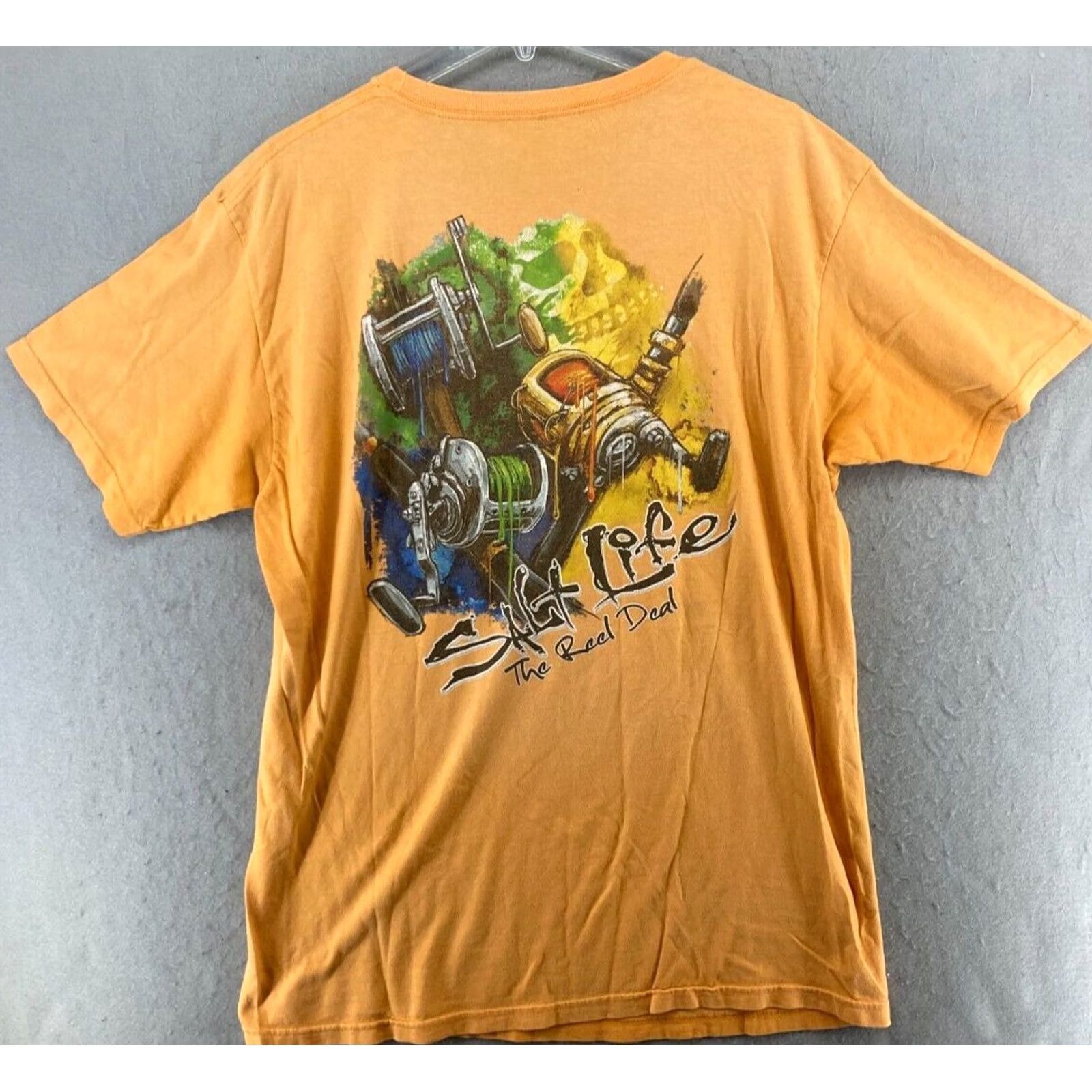 Vintage Salt Life Mens TShirt Large Yellow The Real Deal Fishing Outdoor Size US L / EU 52-54 / 3 - 7 Thumbnail