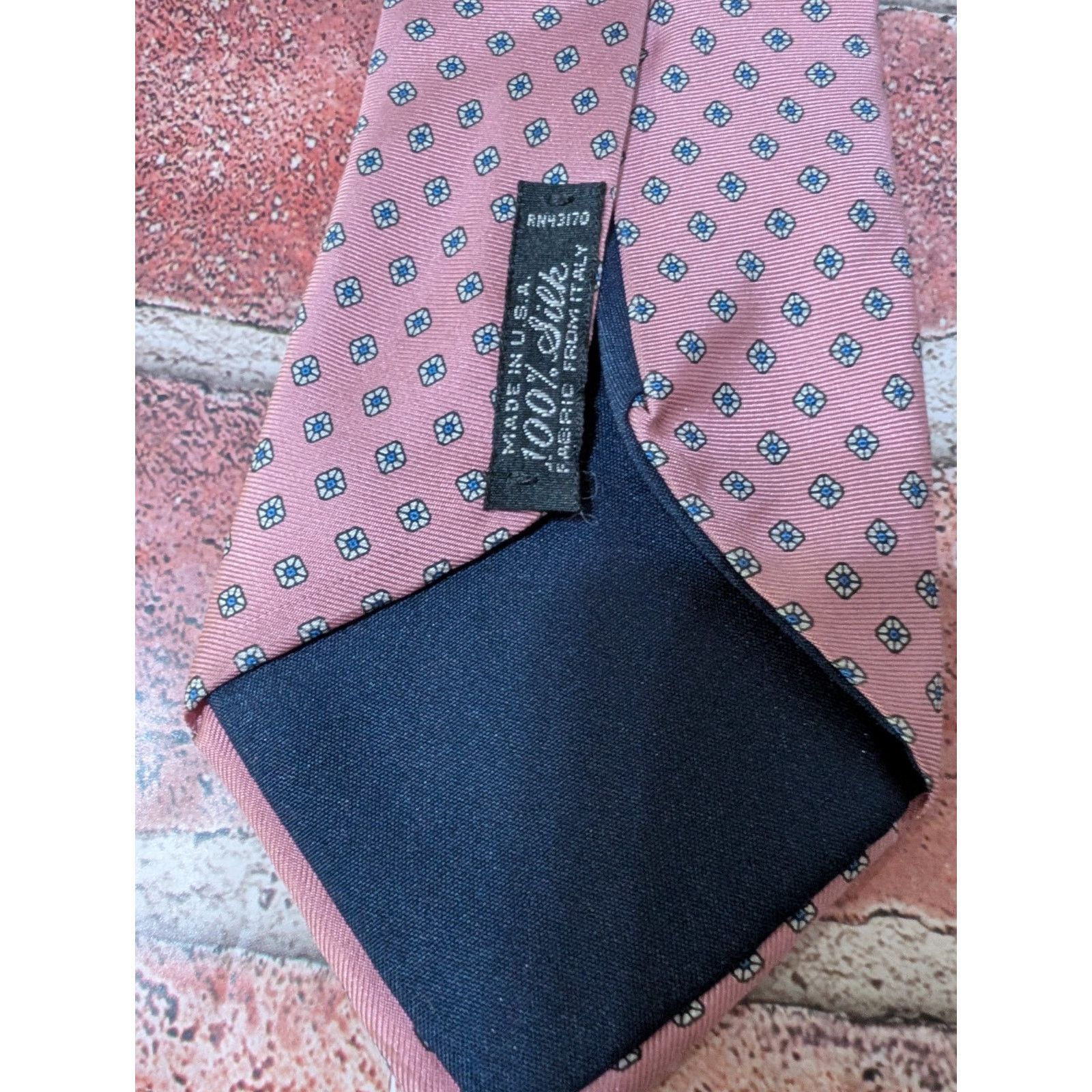 Other Egon Von Fursteberg Pink Teal Dot Silk Tie Made USA Designer Size ONE SIZE - 4 Thumbnail