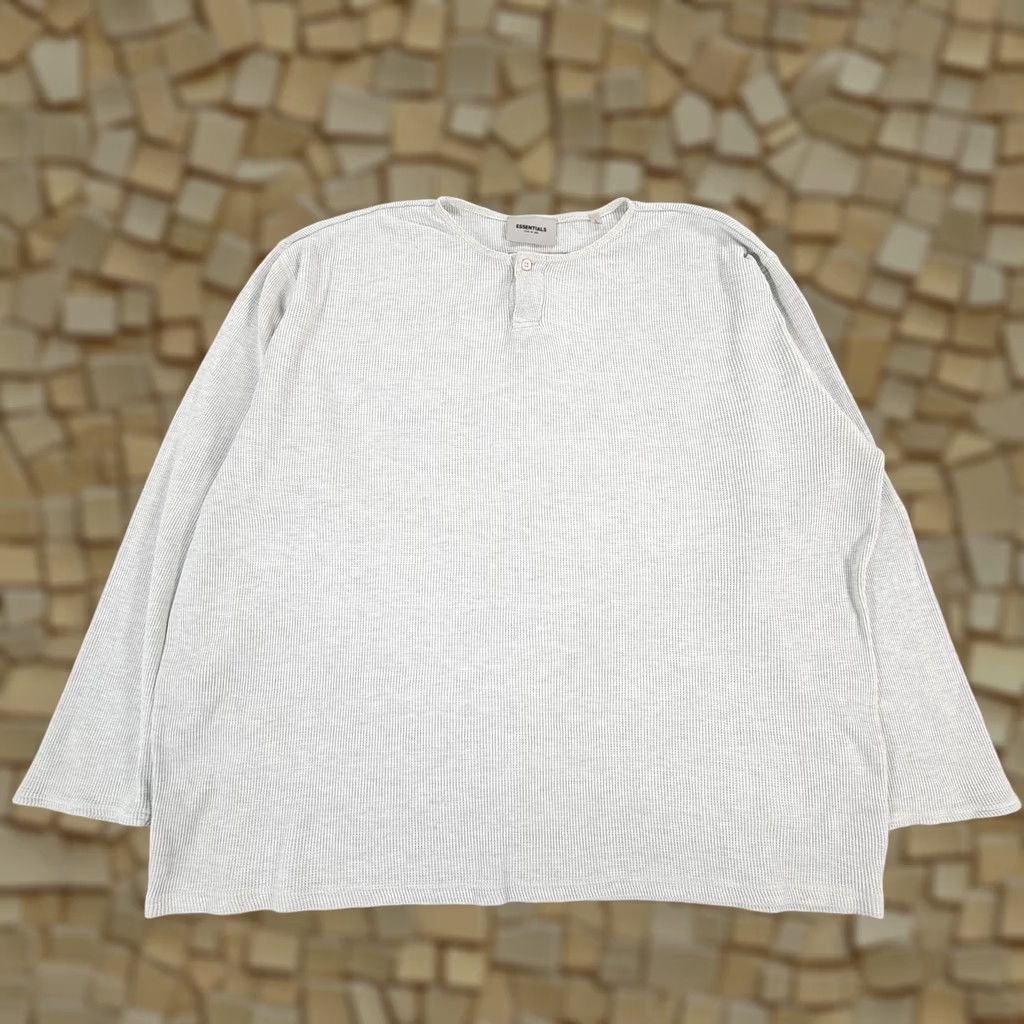 Fear of God Fear Of God ESSENTIALS Mens T Shirt Grey Large Oversized Waffle Knit Cotton Crew Neck Short Category: T-Shirt Size US L / EU 52-54 / 3 - 1 Thumbnail