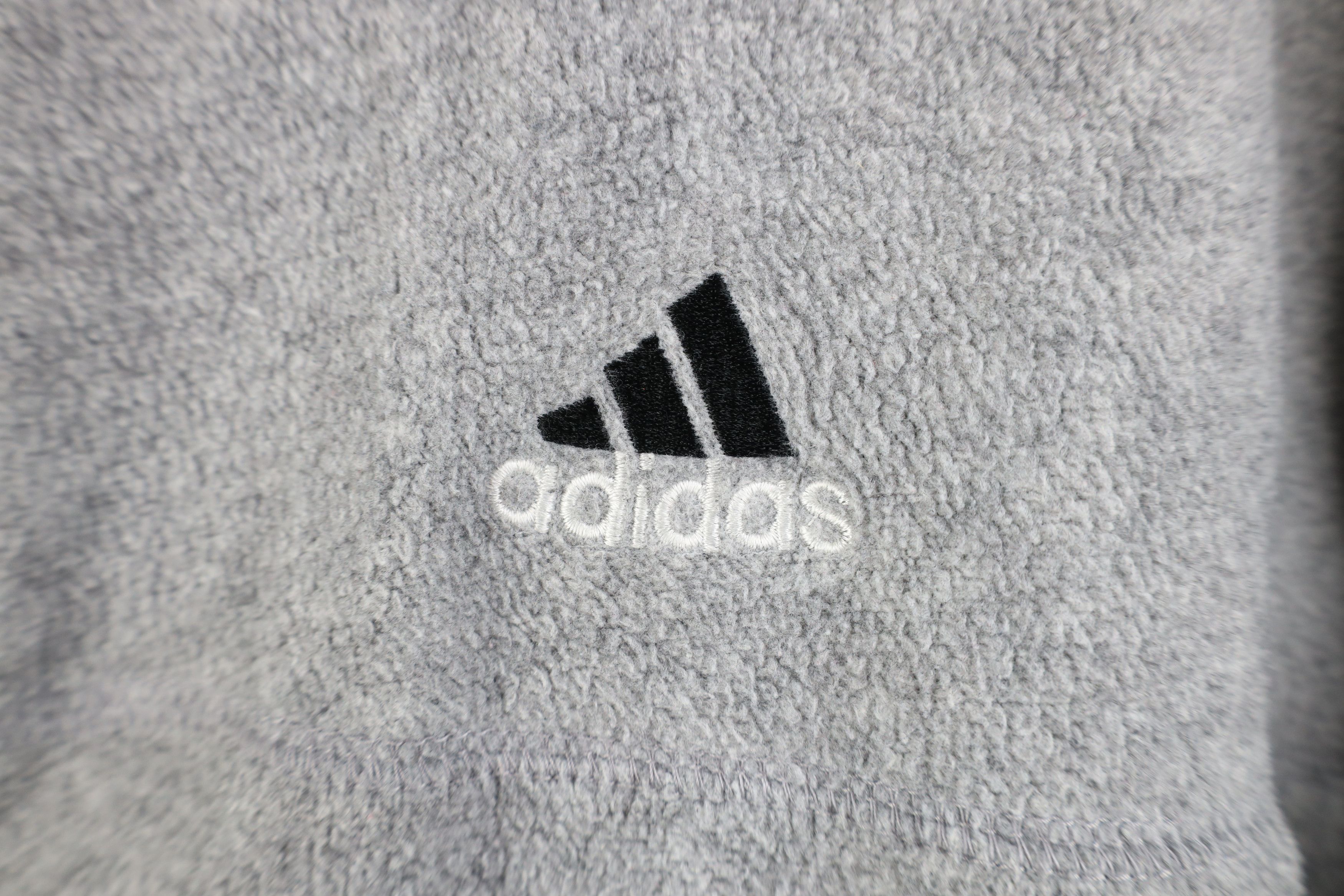 Adidas Vintage 90s Adidas Baggy 1/4 Half Zip Fleece Sweater Gray Size US L / EU 52-54 / 3 - 4 Thumbnail