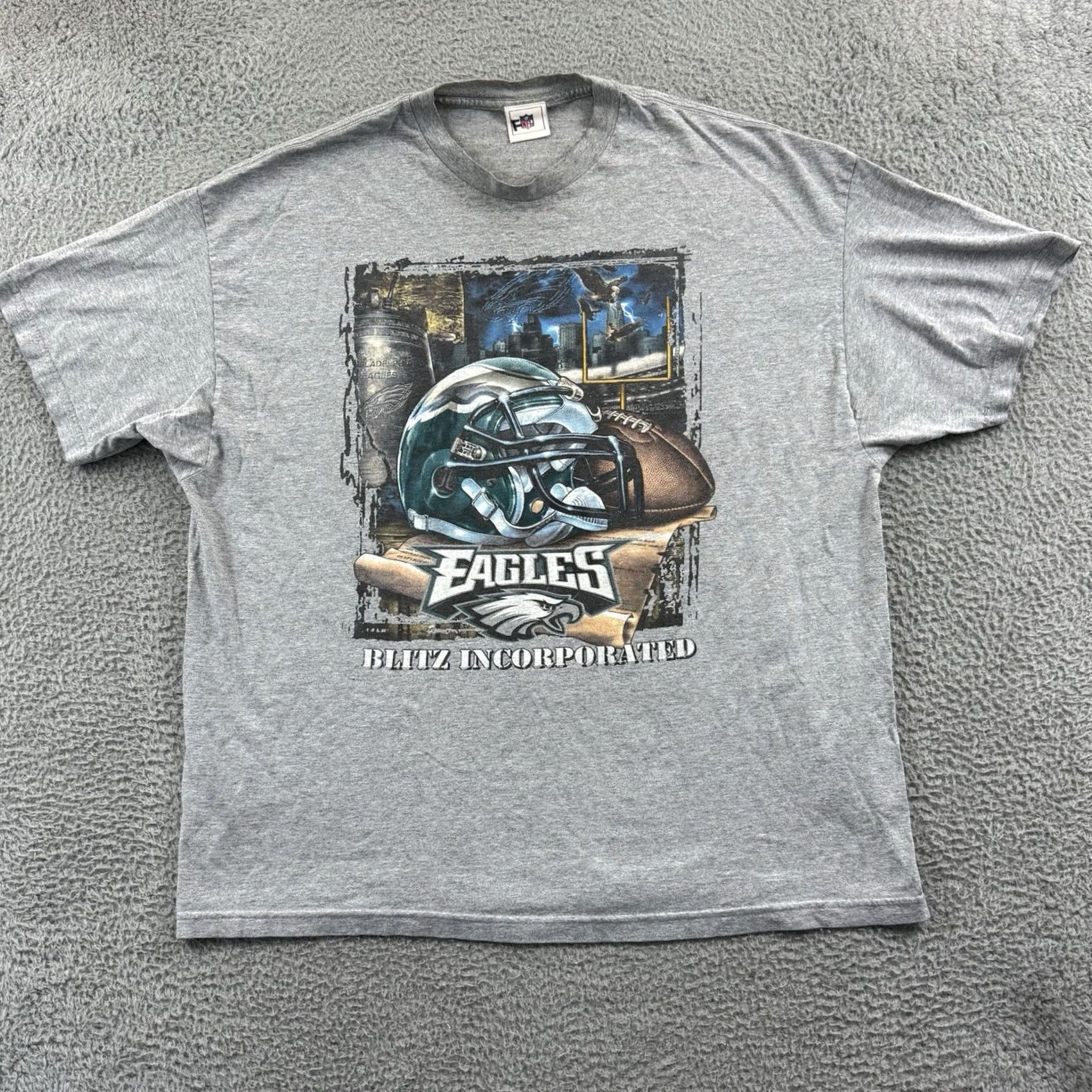 NFL VINTAGE NFL Philadelphia Eagles Shirt Mens 2XL Gray Short Sleeve T-Shirt Football Fans 90s Mens Size US XXL / EU 58 / 5 - 2 Thumbnail