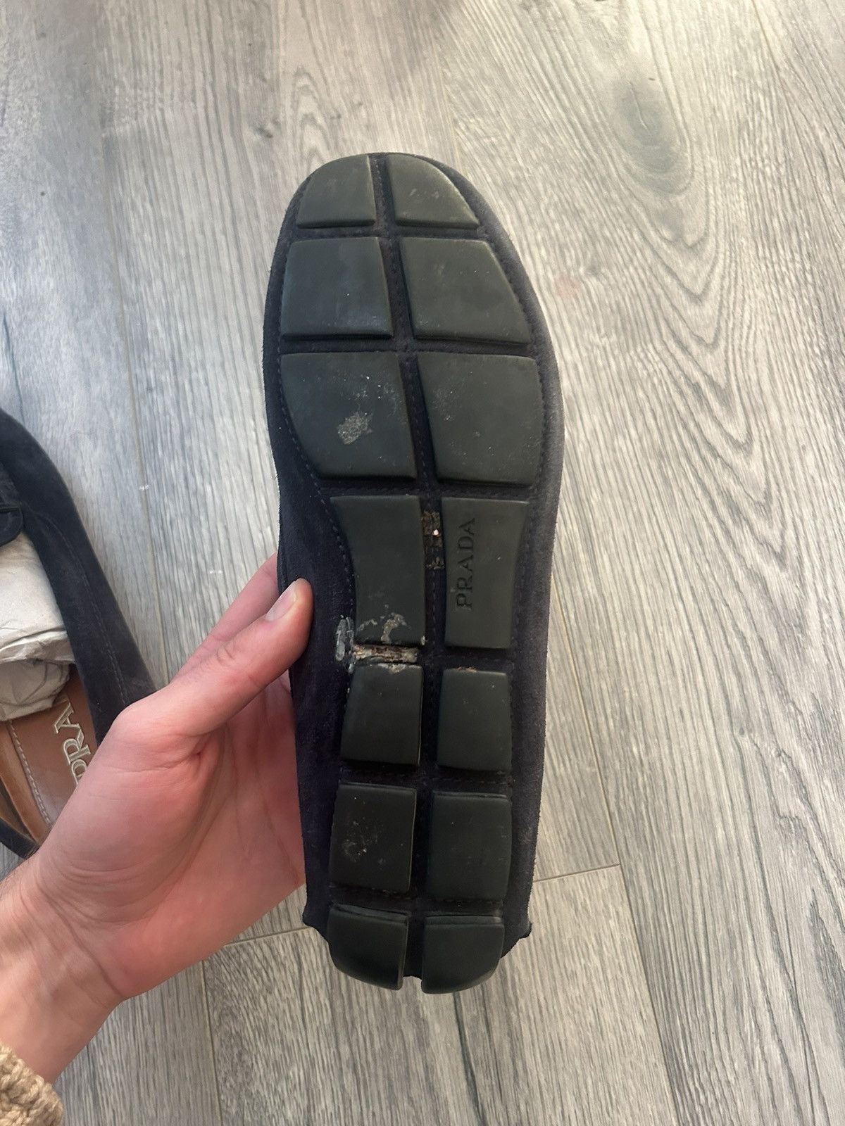 Prada Prada Black Suede Loafers Size US 7 / EU 40 - 8 Thumbnail