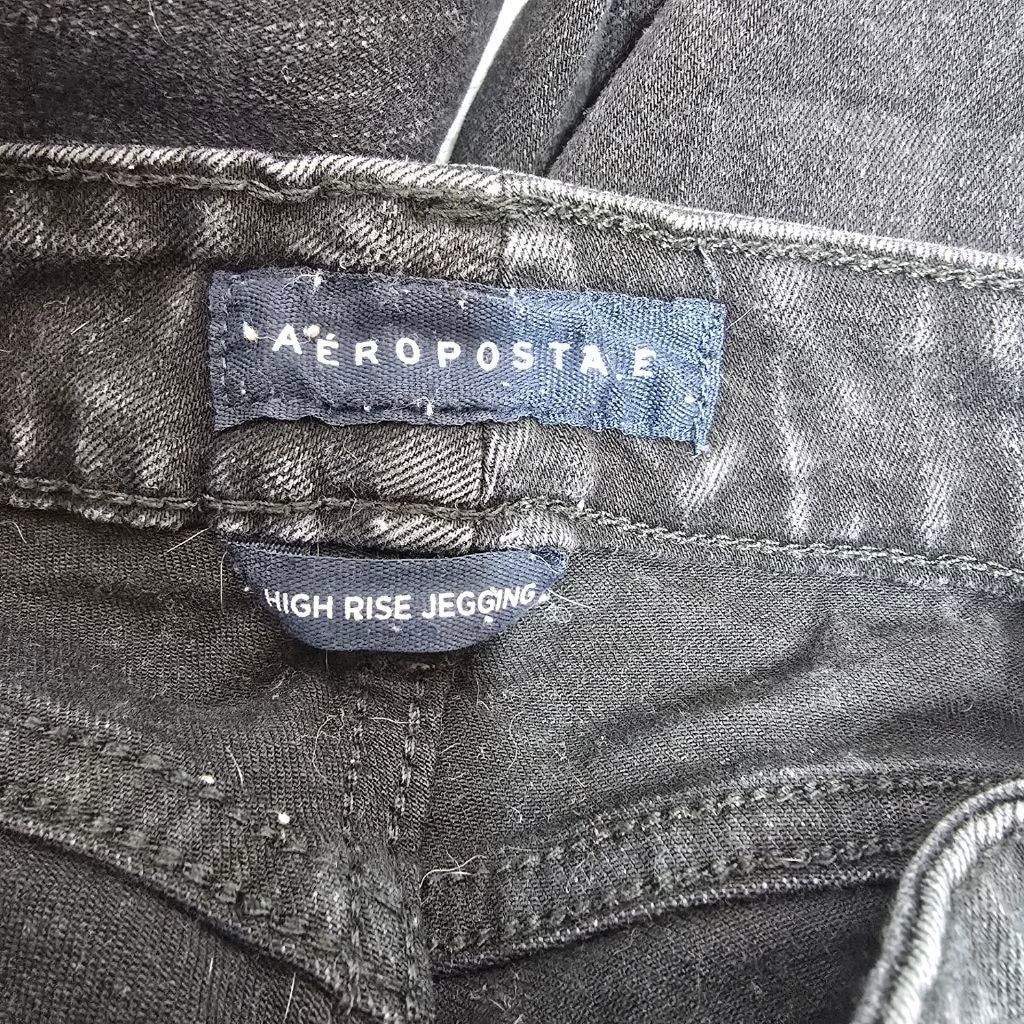 Aeropostale Women's Aeropostale Black Distressed High Rise Jeggings 00 Size 24" / US 00 / IT 34 - 11 Thumbnail