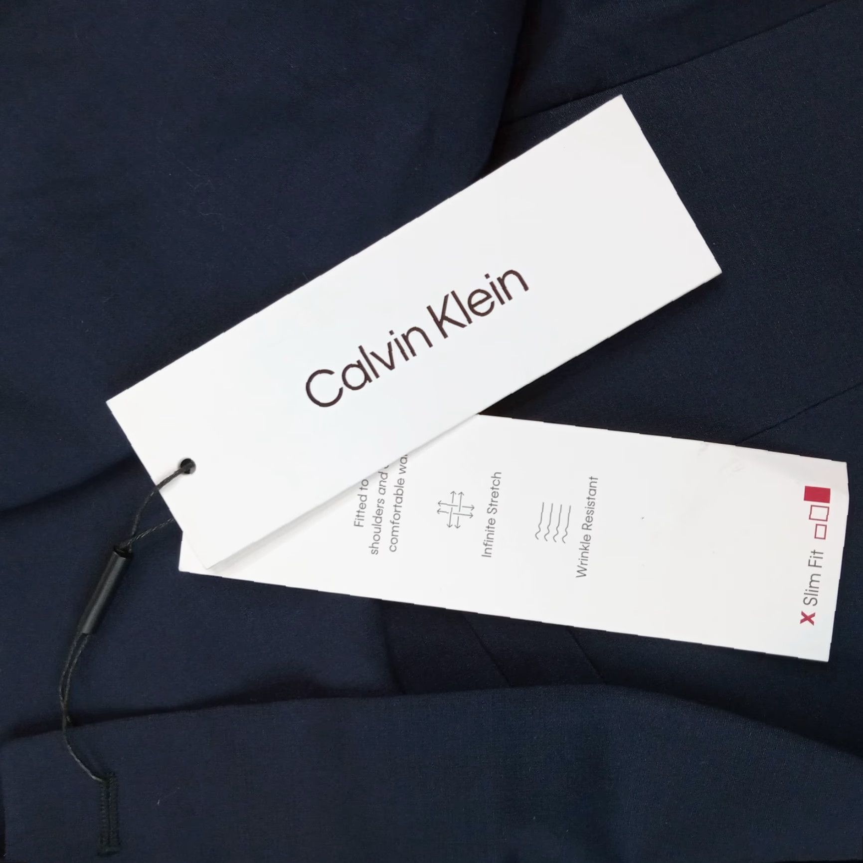 Calvin Klein Calvin Klein Slim Fit Blazer Mens 40 Short Blue Single Breasted Two Button Stretch Wool Size US 40 / EU 56 - 5 Thumbnail
