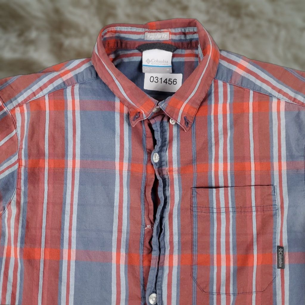 Vintage Columbia Shirt Mens Size Medium Gray Red Plaid Button Up Short Sleeve Size US M / EU 48-50 / 2 - 1 Thumbnail