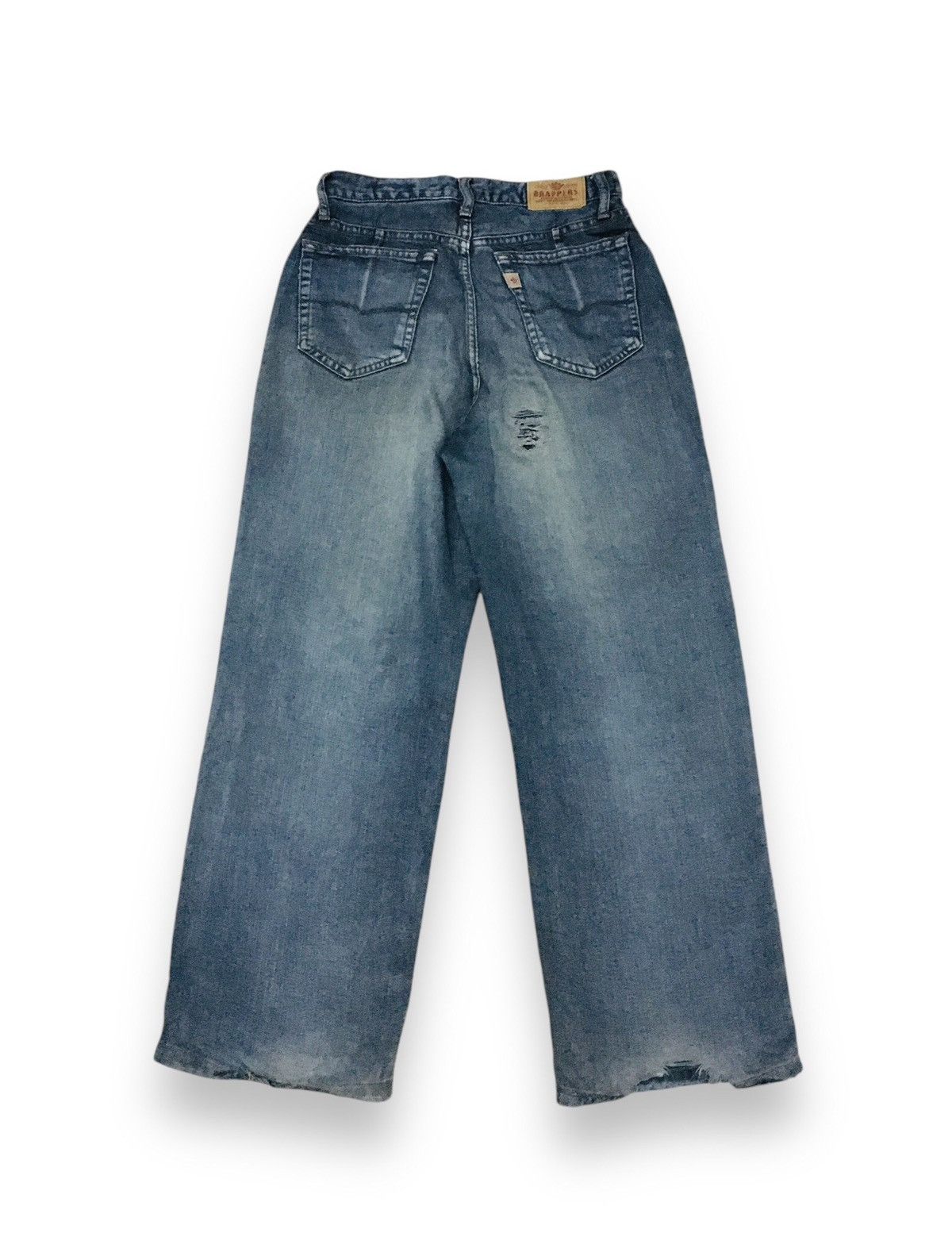 Japanese Brand Brappers Soft Denim Distressed Jeans (17) Size US 27 - 2 Thumbnail