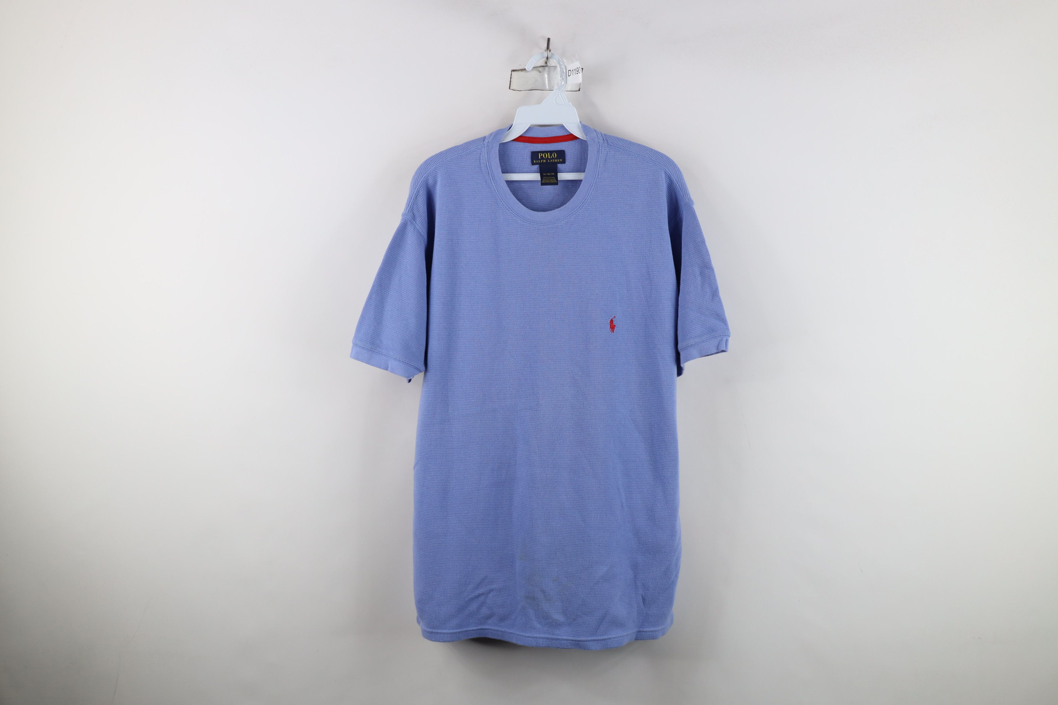 Ralph Lauren Vintage Ralph Lauren Waffle Knit Short Sleeve T-Shirt Blue Size US XL / EU 56 / 4 - 1 Thumbnail