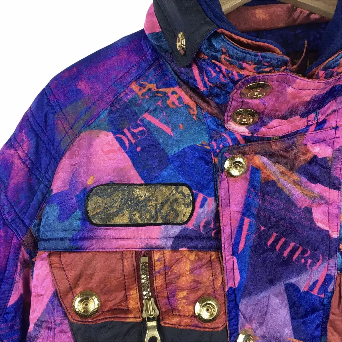 Asics × Vintage Vtg ASICS JAPAN Pop Art Rainbow Ski Winter Jacket Size L / US 10 / IT 46 - 3 Thumbnail