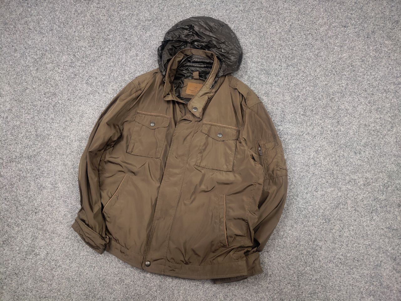 Massimo Dutti Massimo Dutti Nylon Brown Pocket Zip Hoodie Mens Jacket Size US XL / EU 56 / 4 - 4 Thumbnail