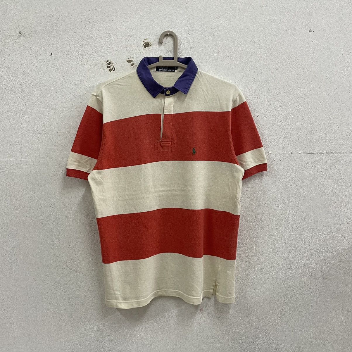 Polo Ralph Lauren × Vintage 🔥Polo Ralph Lauren Small Pony Striped Rugby Polos Shirts Size US L / EU 52-54 / 3 - 1 Thumbnail