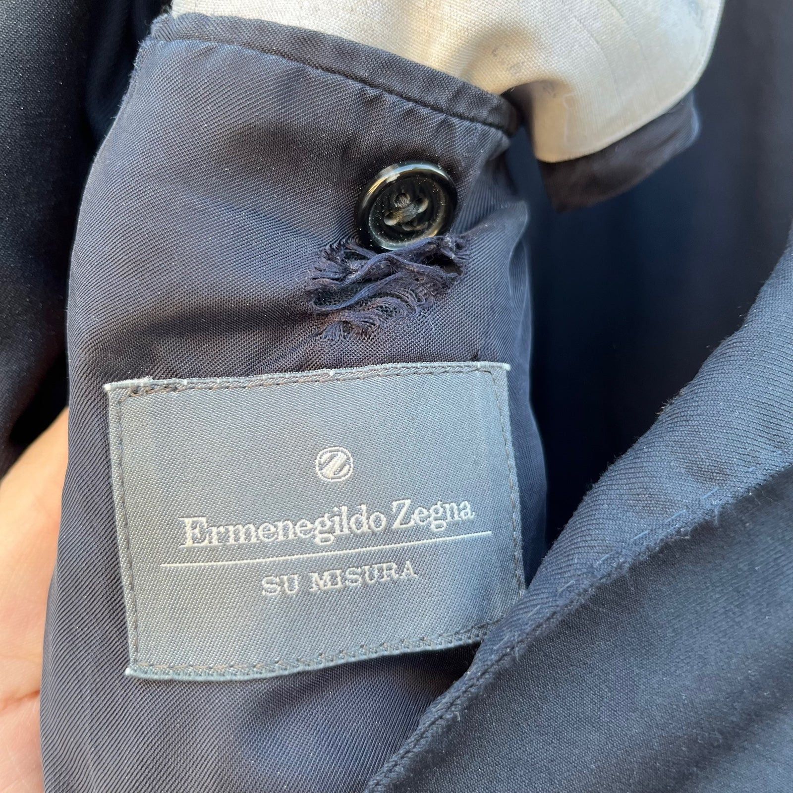 Ermenegildo Zegna Ermenegildo Zegna 3 Button Off Black Wool Blazer Size 44R - 6 Thumbnail