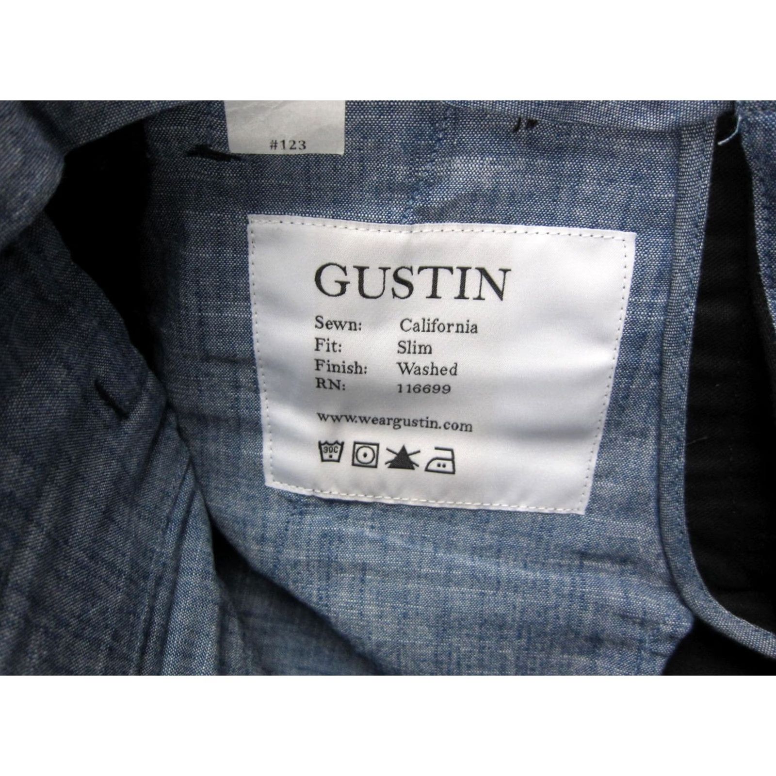 Gustin Gustin Pants Mens 31 Black Slim Straight Chino Button Fly Made in USA Size US 31 - 5 Thumbnail