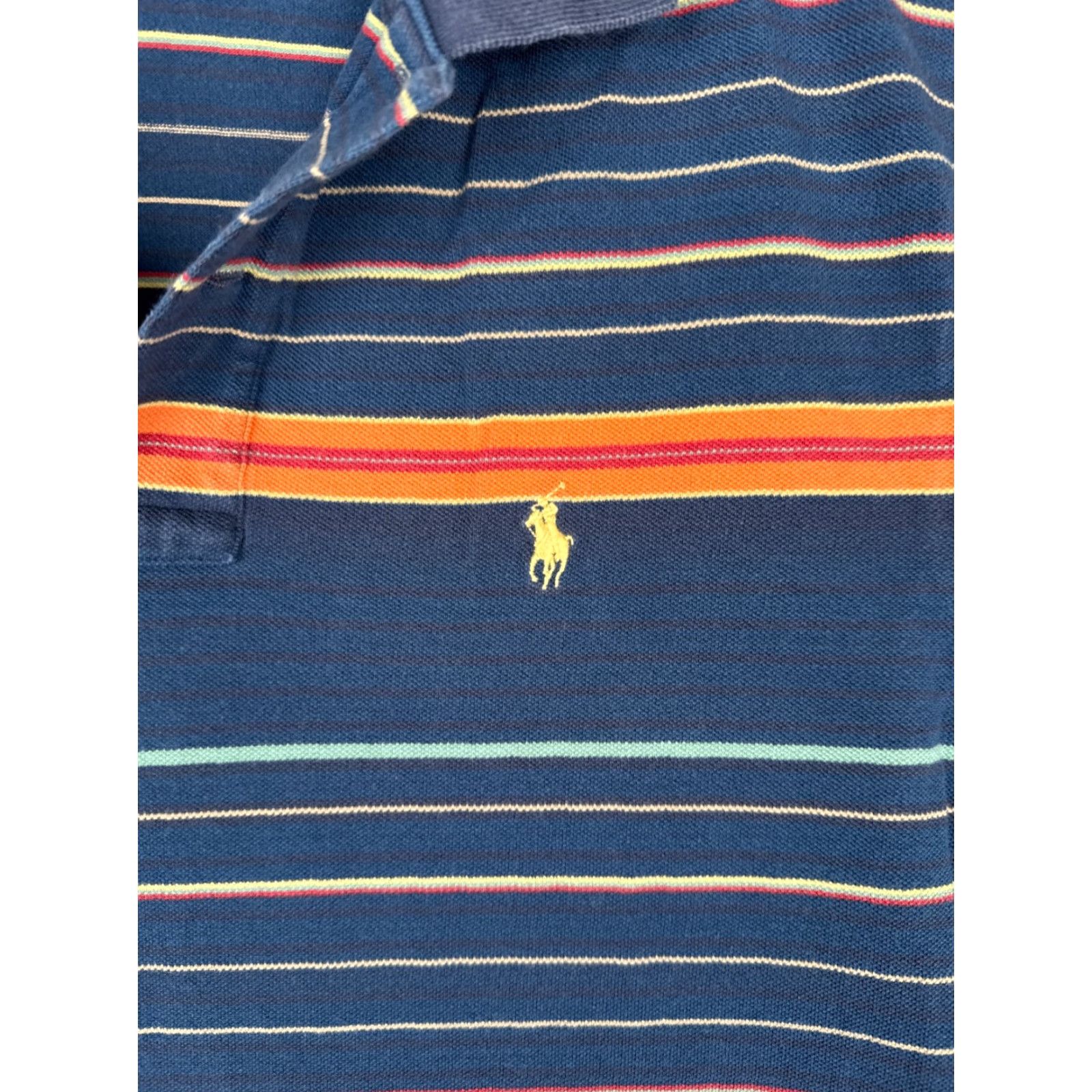 Ralph Lauren VINTAGE Ralph Lauren Polo Shirt Men Large Blue Stripe 100% Cotton Polo Shirt Men L Blue Stripe 100% Cotton Ralph Lauren Mens Shirt Size US L / EU 52-54 / 3 - 7 Thumbnail