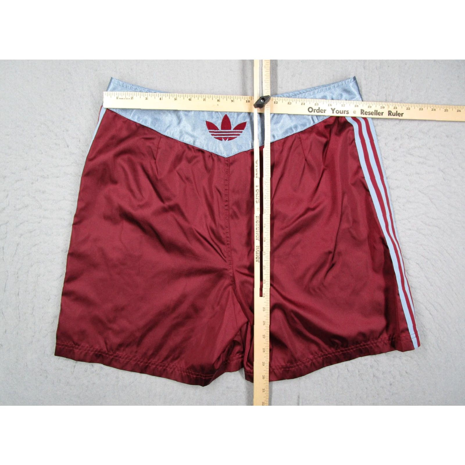 Adidas VINTAGE Adidas Shorts Mens XL Red Blue Nylon 3 Stripe Trefoil Athletic 90s Size US 36 / EU 52 - 7 Thumbnail