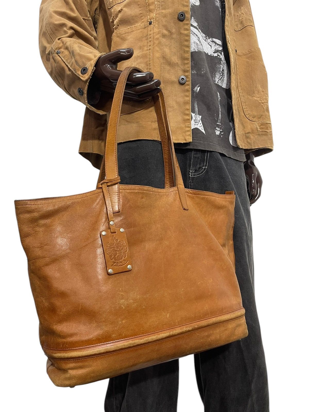 Genuine Leather Full Leather Patina Zeha Tote Shoulder Bag 1🟩7 Size ONE SIZE - 4 Thumbnail