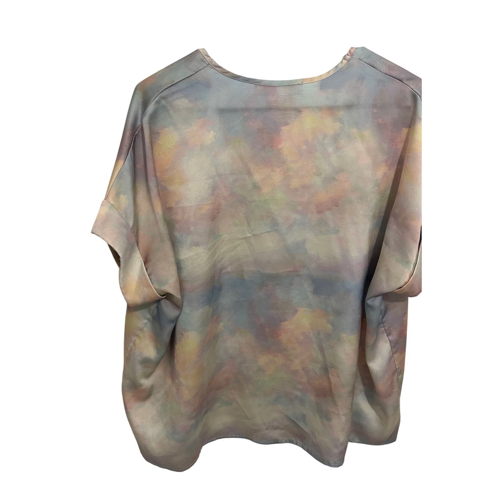 Other KARLIE Tie Dye Multicolor Short Rolled Sleeve V-Neck Blouse Size M / US 6-8 / IT 42-44 - 7 Thumbnail