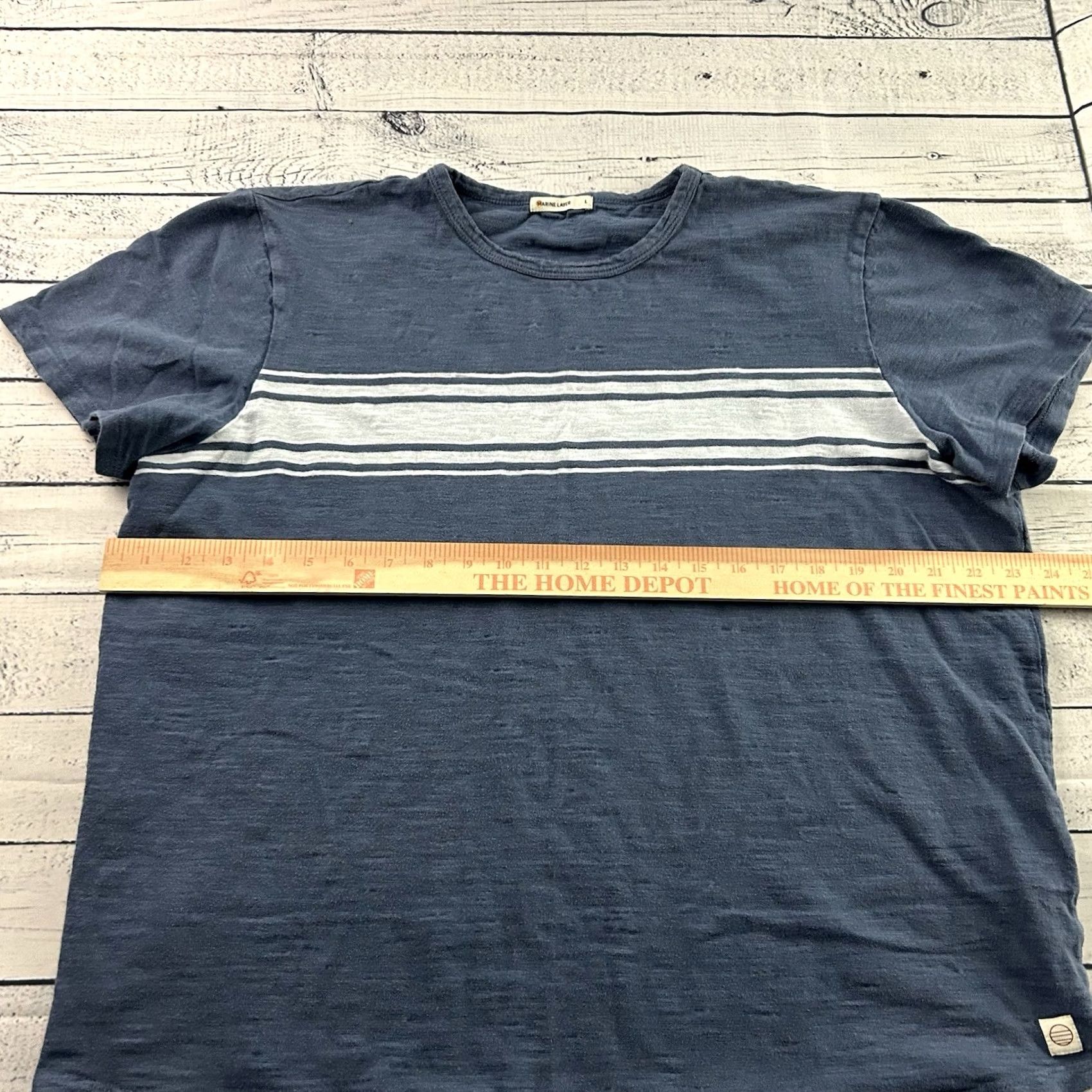 Marine Layer Marine Layer Short Sleeve T-Shirt Men L Striped Cotton White Blue 100% Cotton Shirt Mens Large Short Sleeve Stripe Size US L / EU 52-54 / 3 - 5 Thumbnail