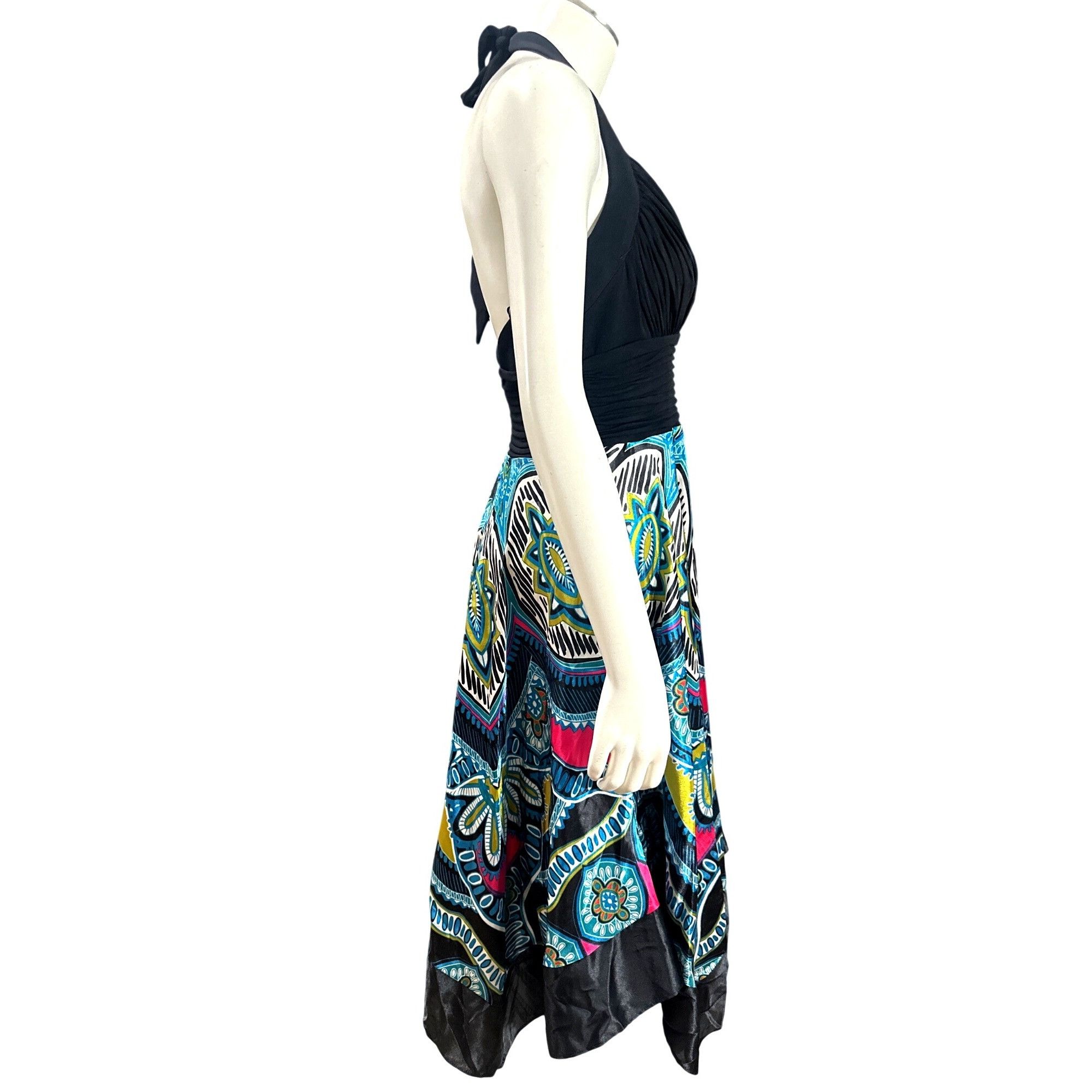 Other Signature by Sangria Size Small Black Blue Halter Dress Hand Size S / US 4 / IT 40 - 6 Thumbnail