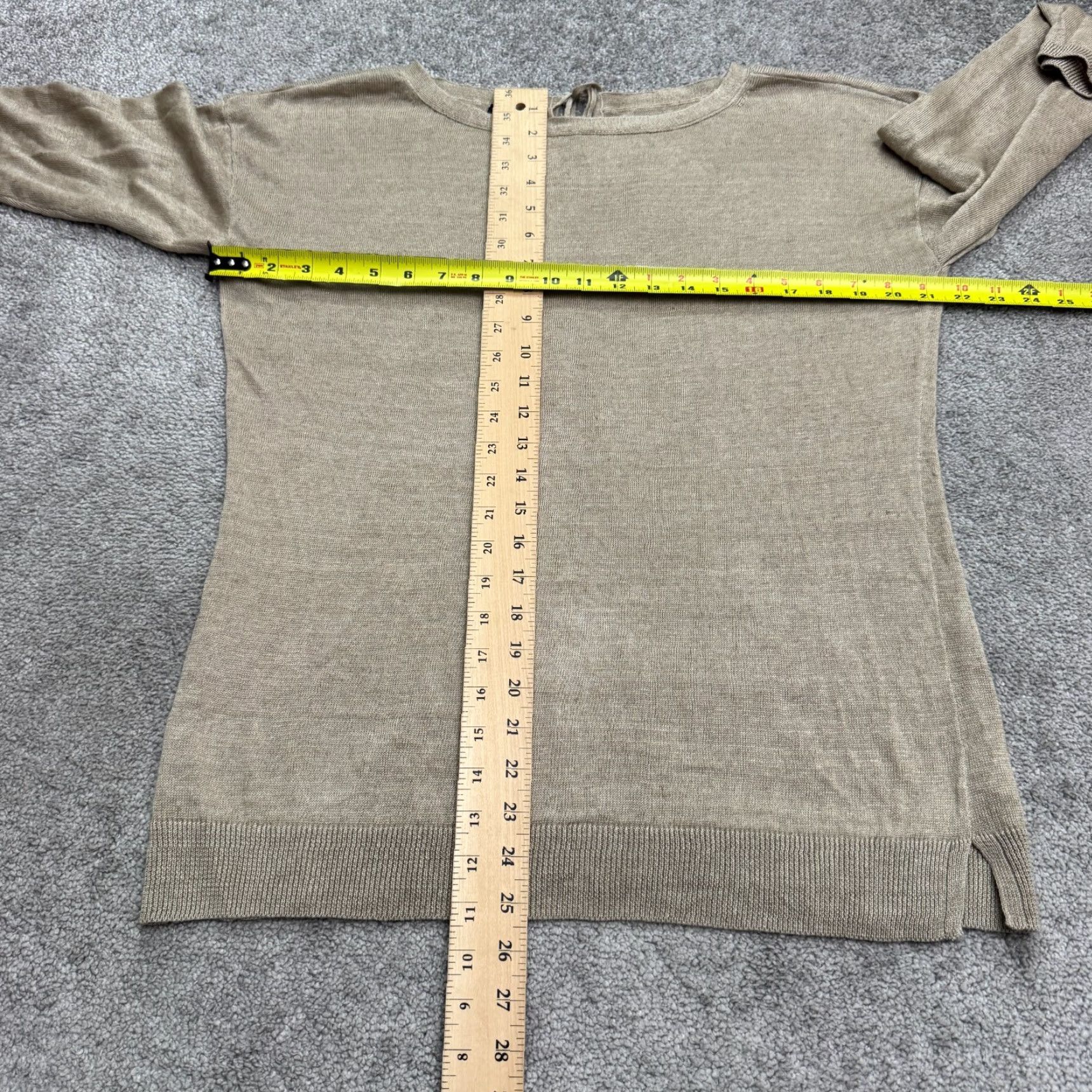 Talbots Talbots Women's Sweater Pullover Knit Casual Long Sleeve S Tan Brown Linen Fall Spring Summer Winter Classic Size S / US 4 / IT 40 - 7 Thumbnail