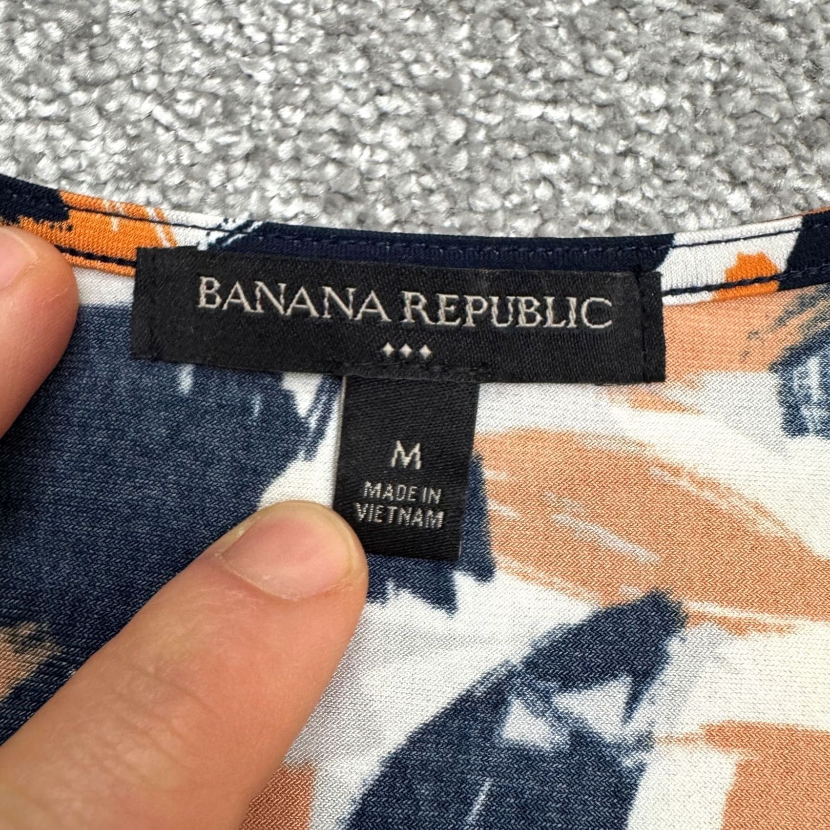 Banana Republic Banana Republic Factory Wrap Dress Womens Medium Orange Blue Floral V-Neck Knit Stretch Side Knot Asymmetric Size M / US 6-8 / IT 42-44 - 5 Thumbnail