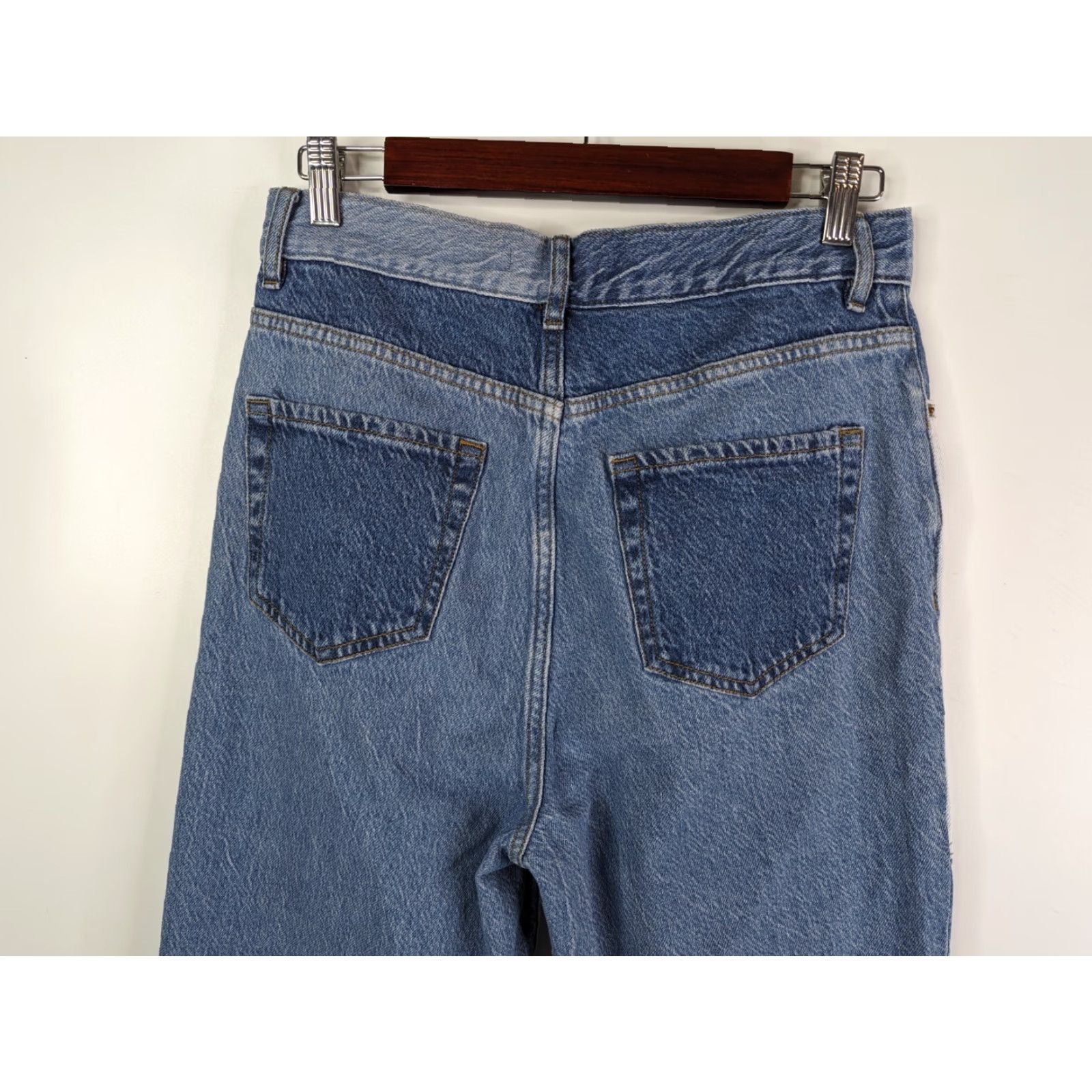 Pacsun PacSun Jeans Women Patchwork Eco Two-Tone Colorblock High Rise Straight Leg Size 28 Blue 100% Cotton Denim Size 28" / US 6 / IT 42 - 6 Thumbnail