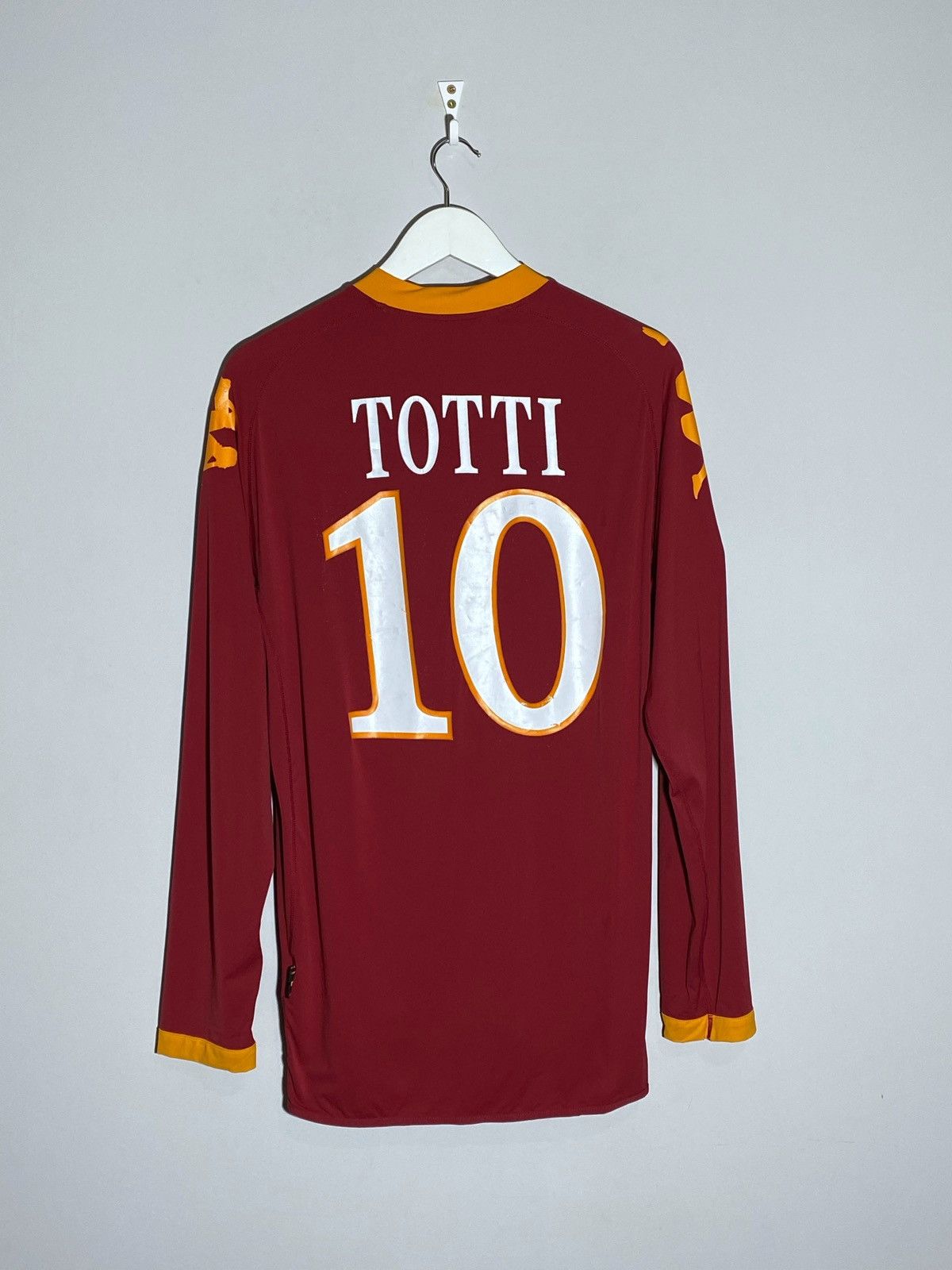 Kappa Kappa AS Roma 2009 Long Sleeve #10 Totti Soccer Jersey Size US L / EU 52-54 / 3 - 12 Thumbnail