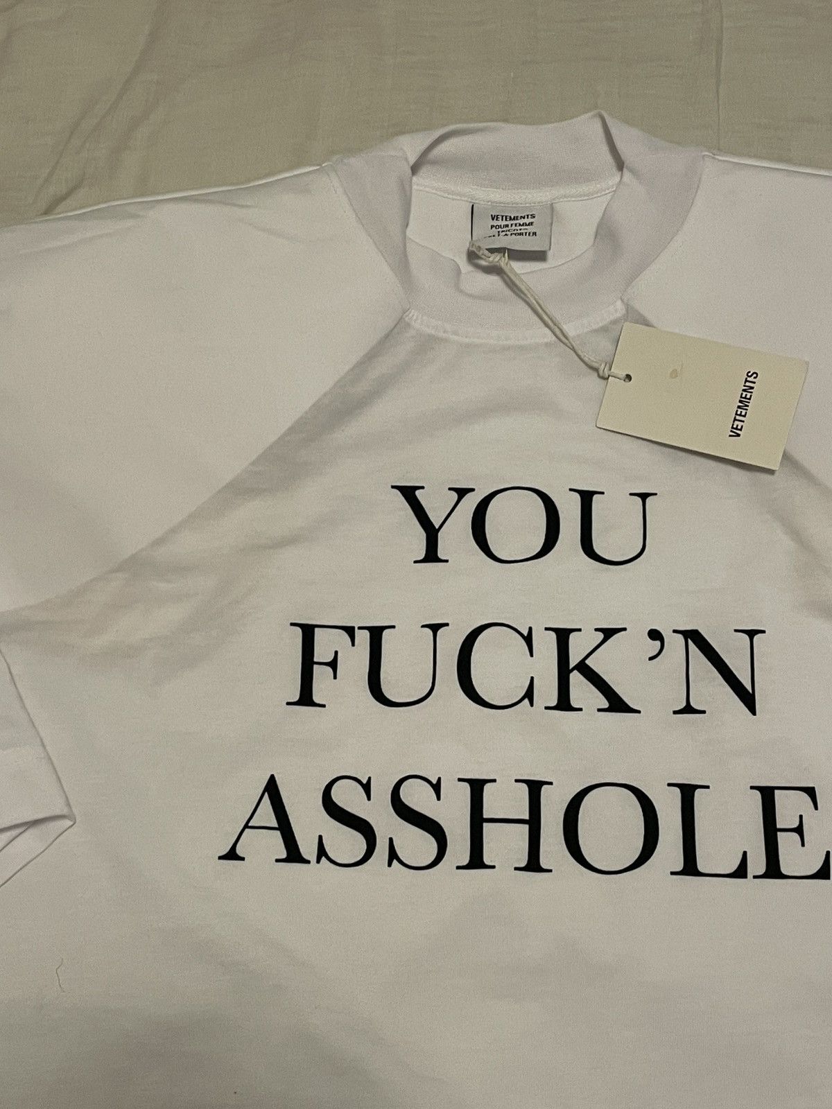 Vetements VETEMENTS FW16 “YOU FUCK'N ASSHOLE" Football T-Shirt M Size US L / EU 52-54 / 3 - 2 Thumbnail