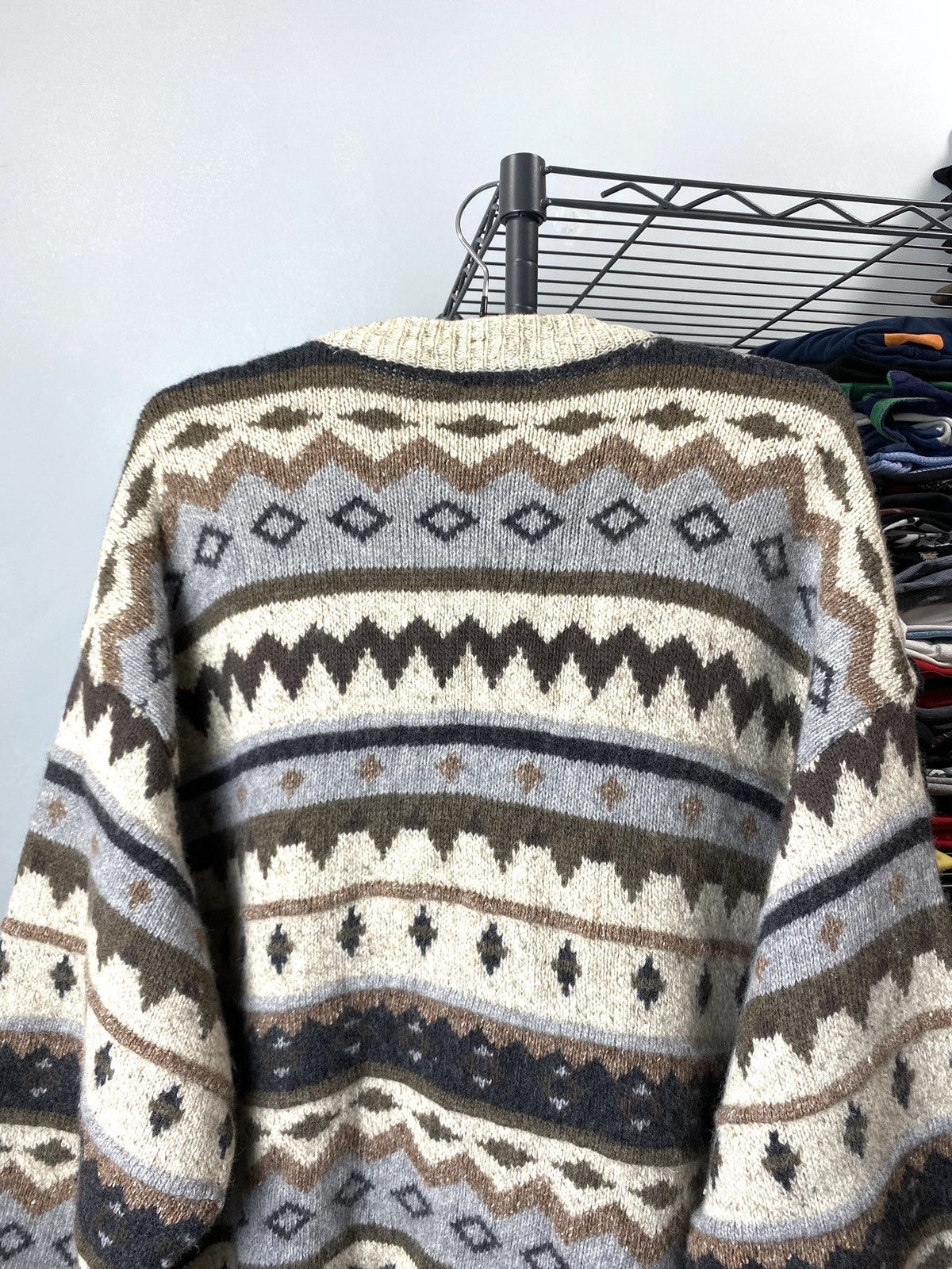 Vintage Rare! Vintage 80’s Knit Pattern Cardigan Sweater Travis Size US M / EU 48-50 / 2 - 13 Thumbnail