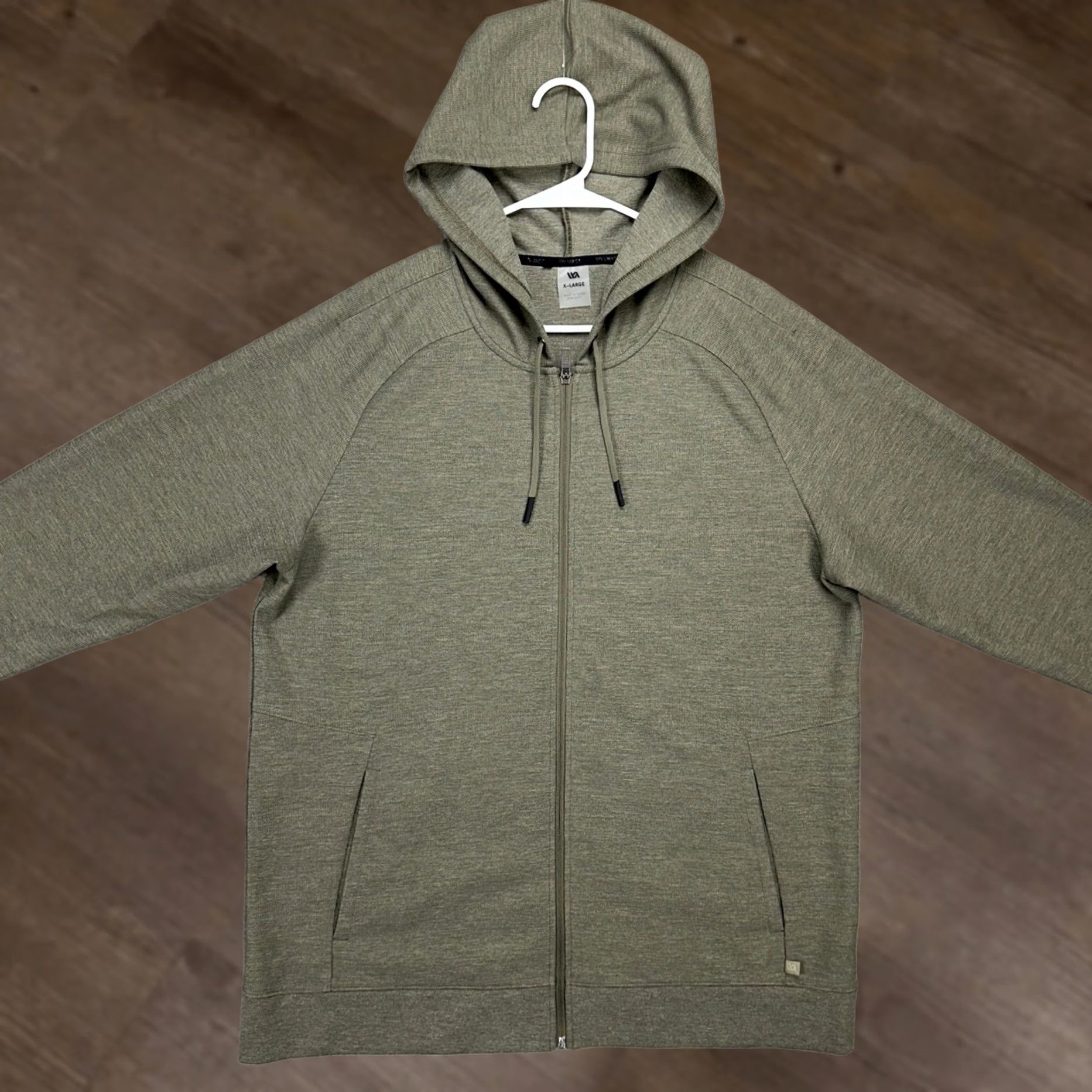 Vintage VRST Mens Full Zip Hoodie Jacket XL Olive Green Thermal Waffle Knit Drawstring Hoodie Jacket, Men, Green, XL, VRST Hoodie Jacket, Casual, Activewear Size US XL / EU 56 / 4 - 1 Thumbnail