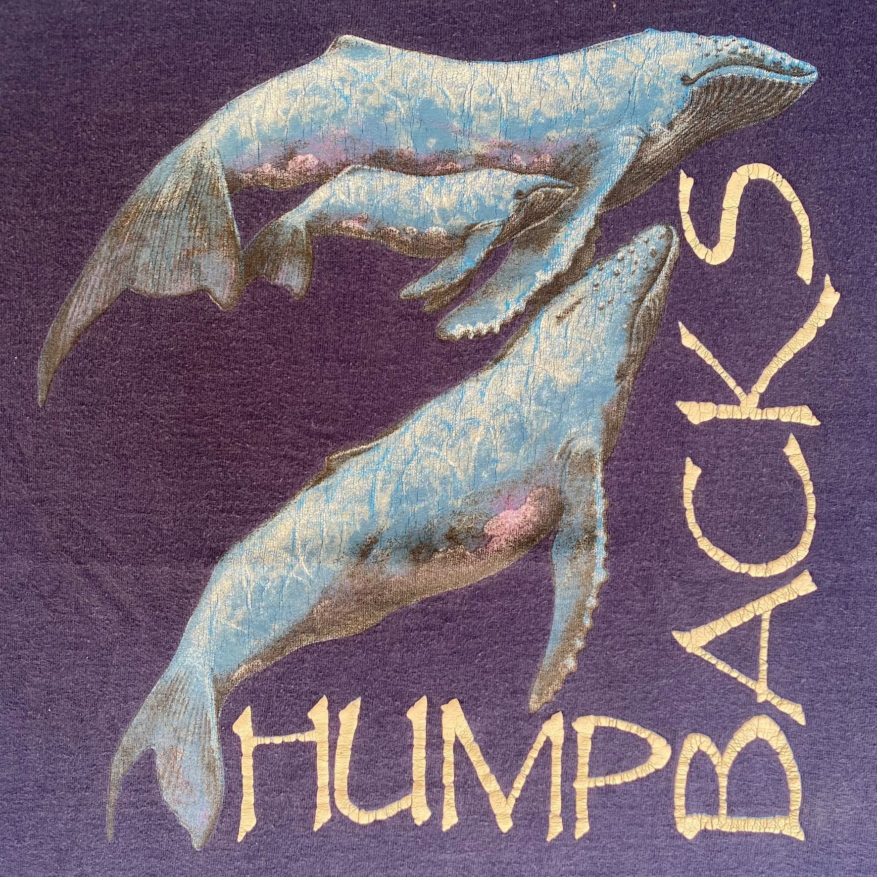 Fruit Of The Loom Vintage 90s Humpback Whale Shirt Ocean Nature Animal Tee Size US M / EU 48-50 / 2 - 3 Thumbnail