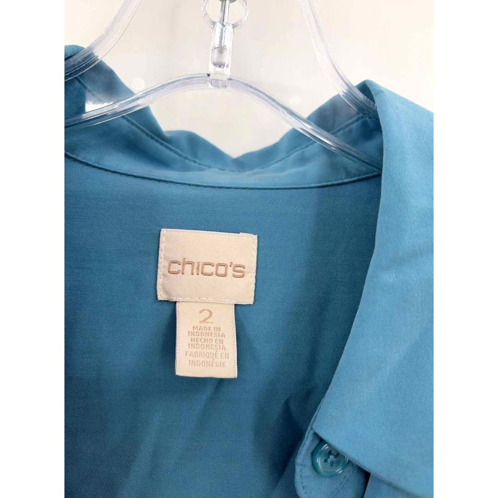 Vintage Pre-Owned Chico'S Blue Size 2/Large Button Down Size XS / US 0-2 / IT 36-38 - 2 Thumbnail