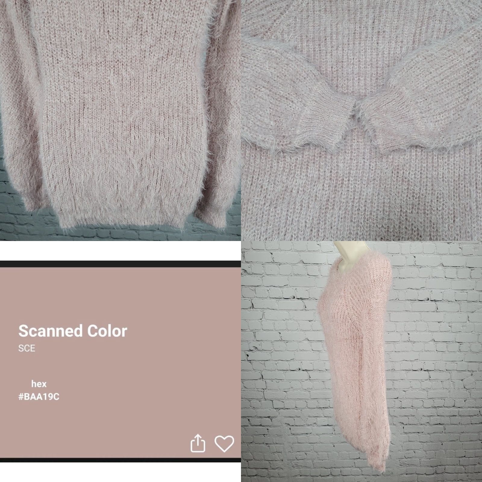 Vintage Don't Ask Why Pink Fuzzy Knit Faux Fur Long Sleeve Pullover Sweater Women O/S Size ONE SIZE - 8 Thumbnail