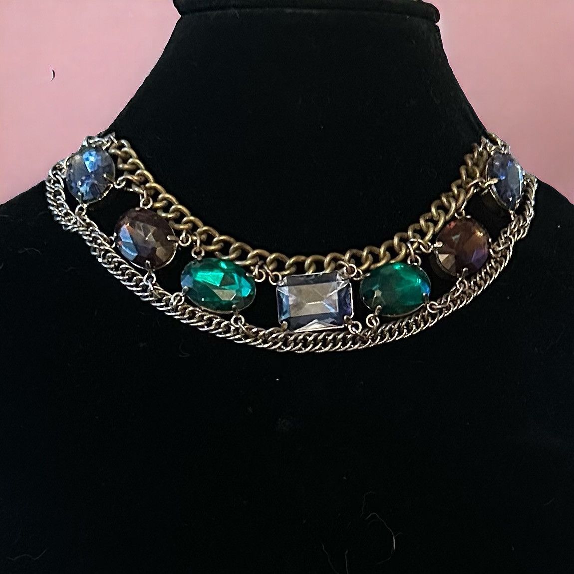 Vintage Vintage chunky gemstone statement collar necklace Size ONE SIZE - 1 Thumbnail