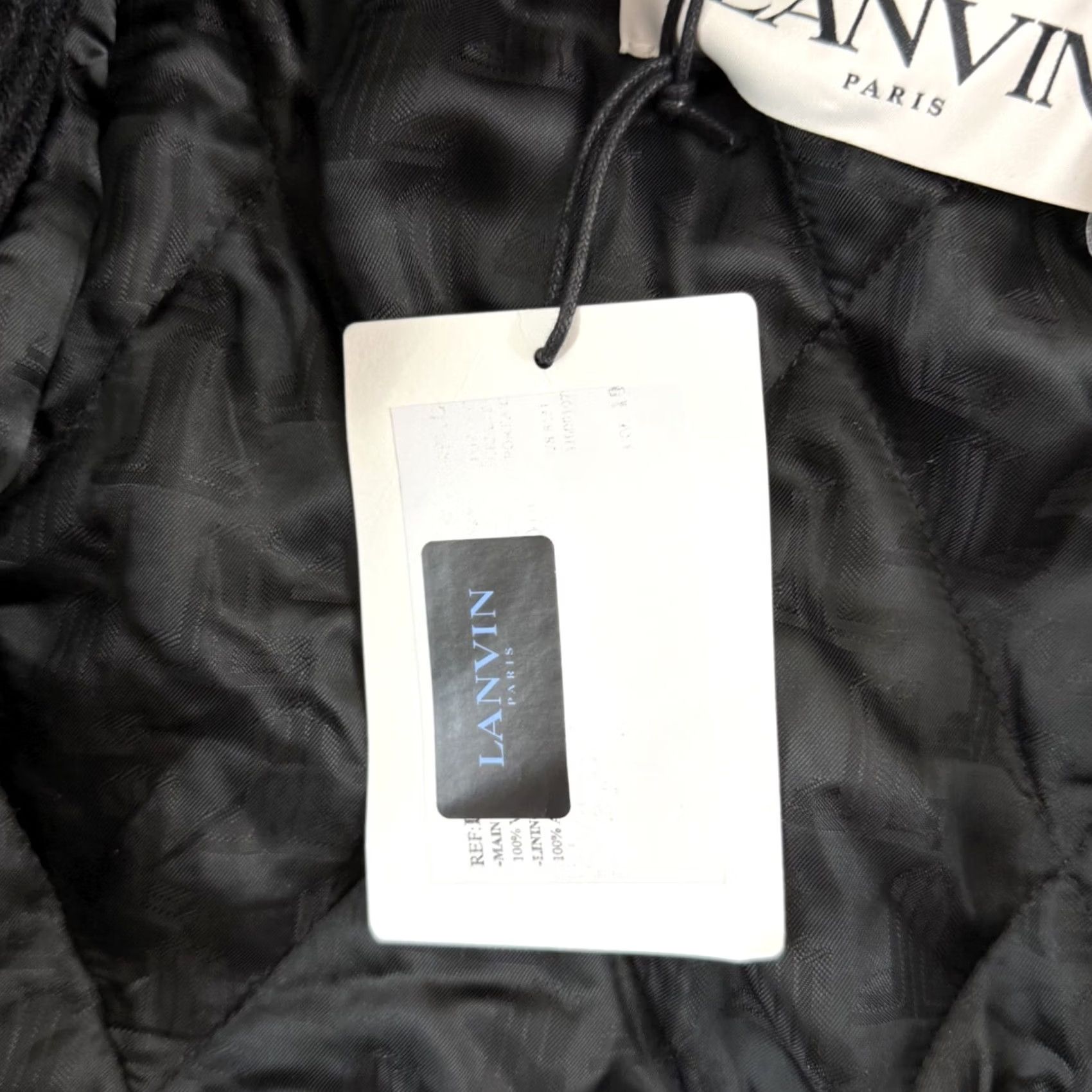 Lanvin VINTAGE Lanvin Signature Patch Jumbo Pea Coat Mens 54 Black Snap Wool Designer Paris NWT Size US L / EU 52-54 / 3 - 7 Thumbnail