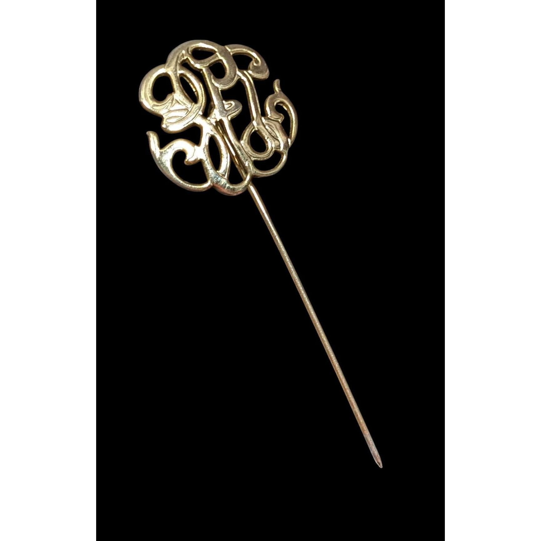 Other Vintage Elegant Gold Tone Monogram Stick Pin Size ONE SIZE - 1 Thumbnail