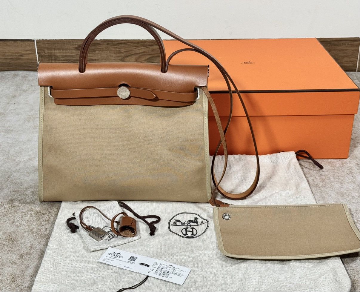 Hermes Hermes Herbag 31 Bag（Brown/cream） Size ONE SIZE - 1 Thumbnail