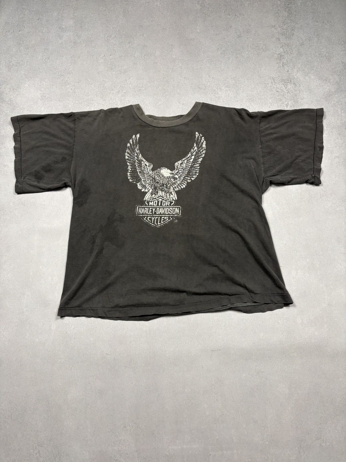 Harley Davidson Vintage 80s Harley Davidson Eagle Motorcycles Fade Biker Tee Size US M / EU 48-50 / 2 - 2 Thumbnail