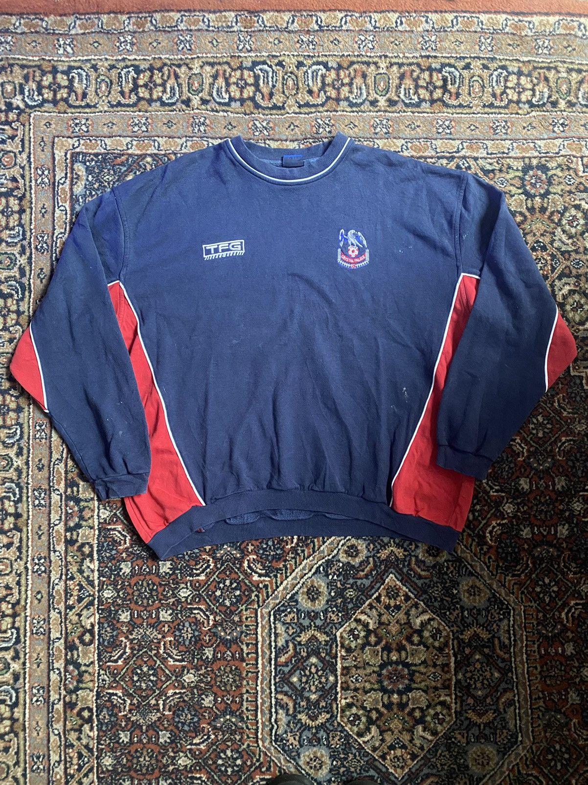 Image of Vintage Crystal Palace Fc 2000/01 Sweatshirt Very in Navy, Men's (Size XL)