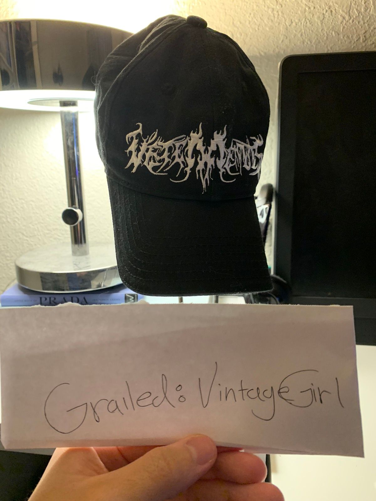 Pre-owned Vetements Goth Hat In Black