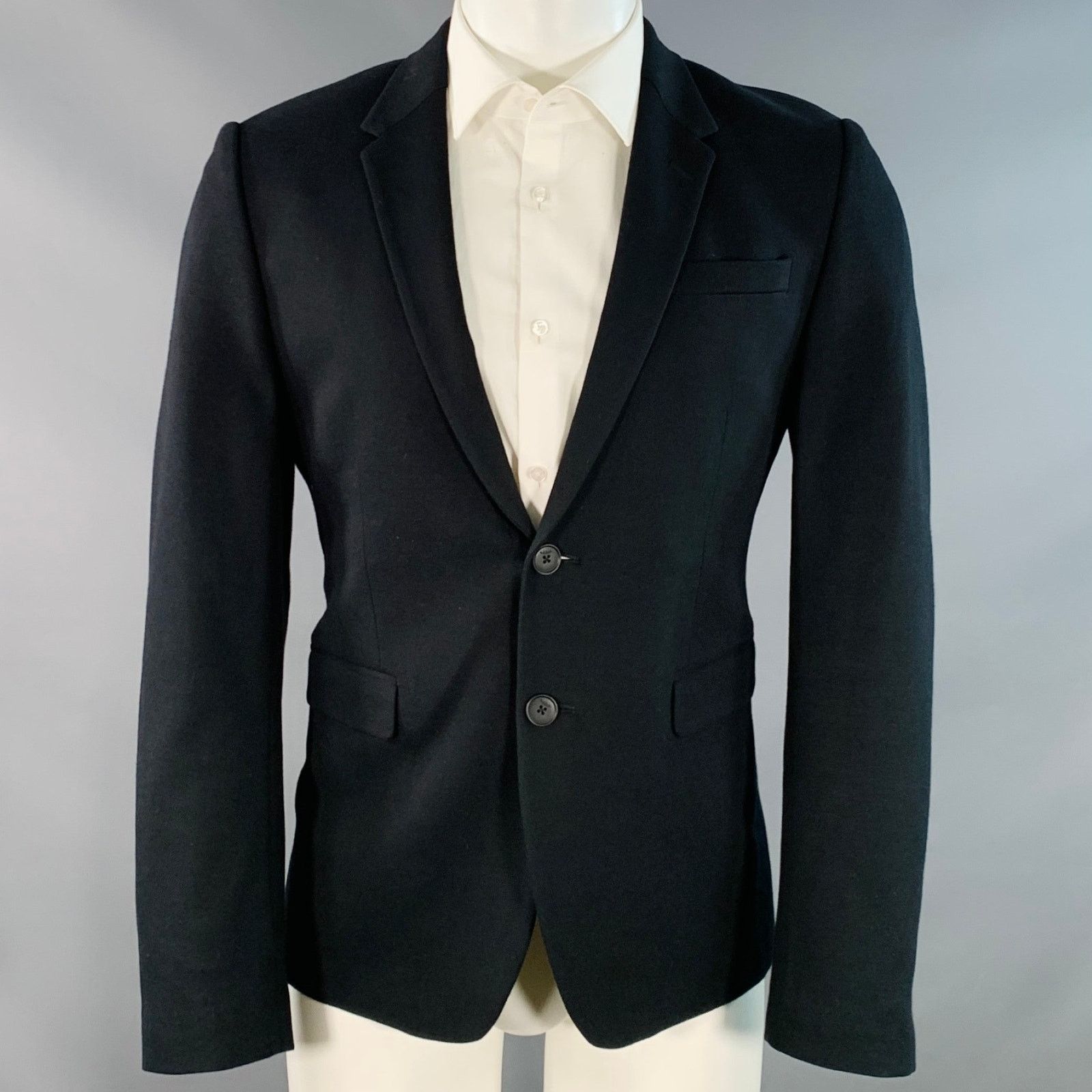 Paul Smith Size 40 Black Viscose Cotton Notch Lapel Sport Coat Size 40R - 1 Thumbnail
