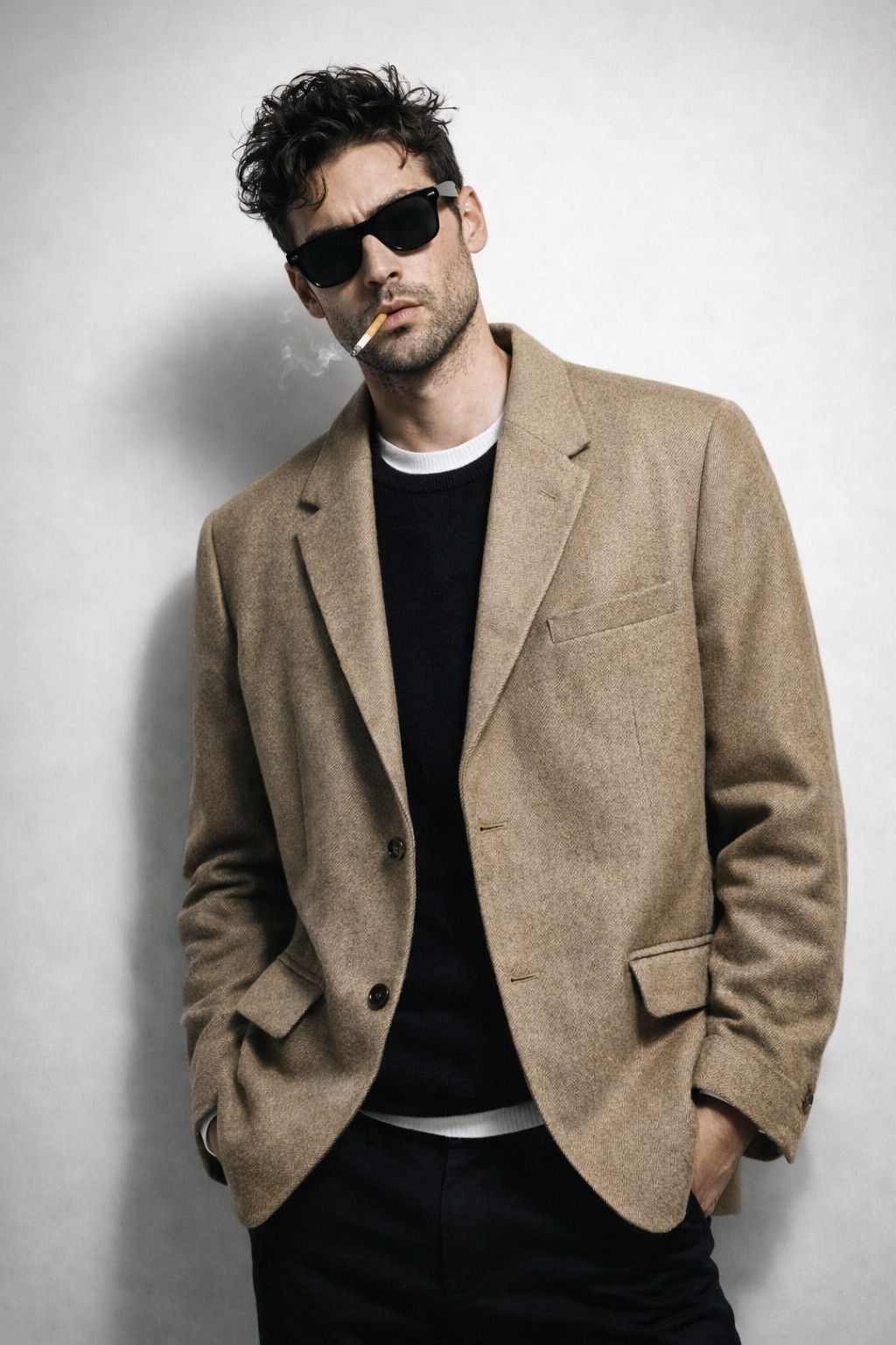 Other StudioSuits Hand Crafted blazer camel tweed wool-Fashionella Size 44R - 1 Thumbnail