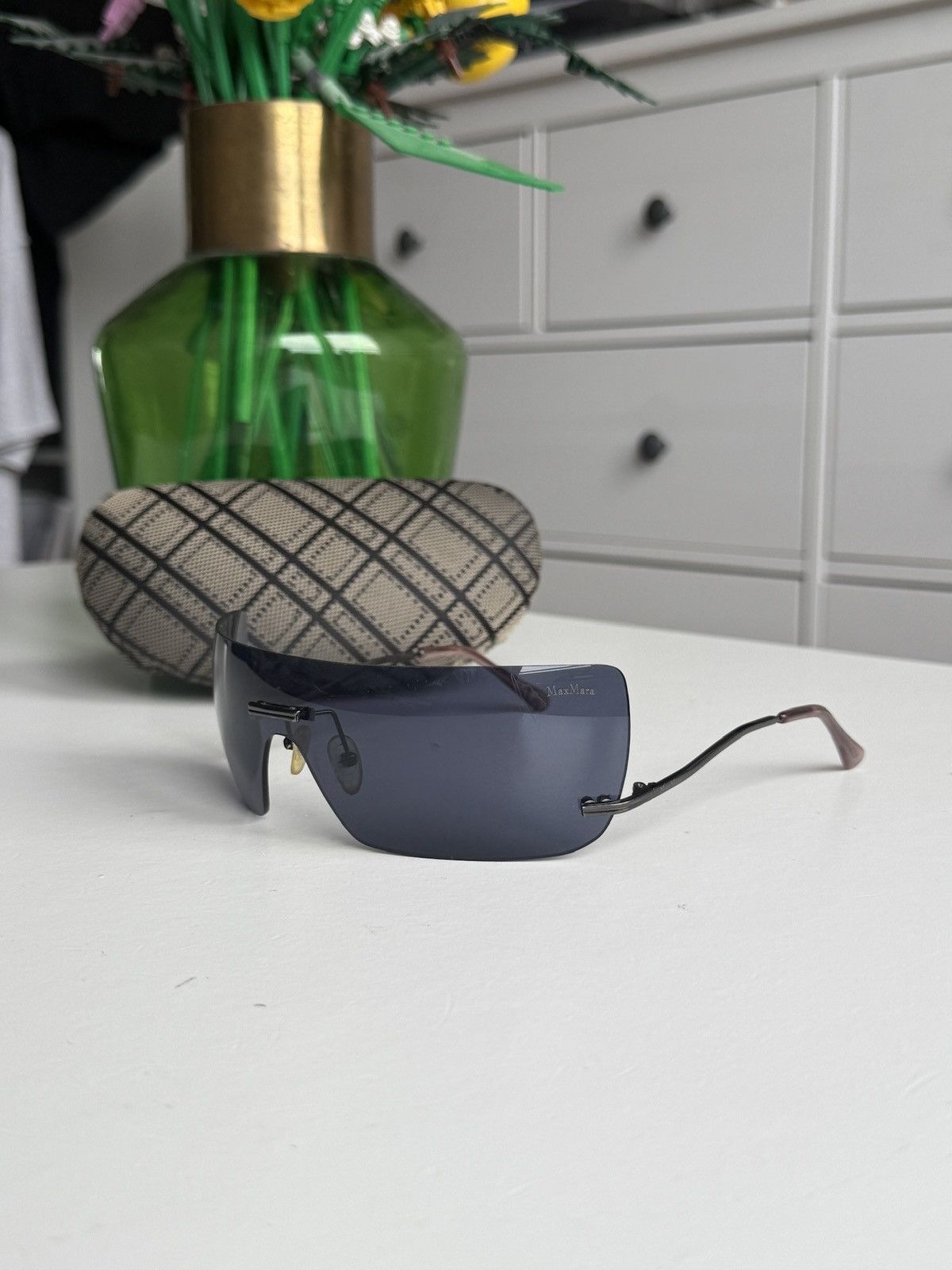 Designer Vintage y2k Max mara shield sunglasses designer avantgarde Size ONE SIZE - 1 Thumbnail