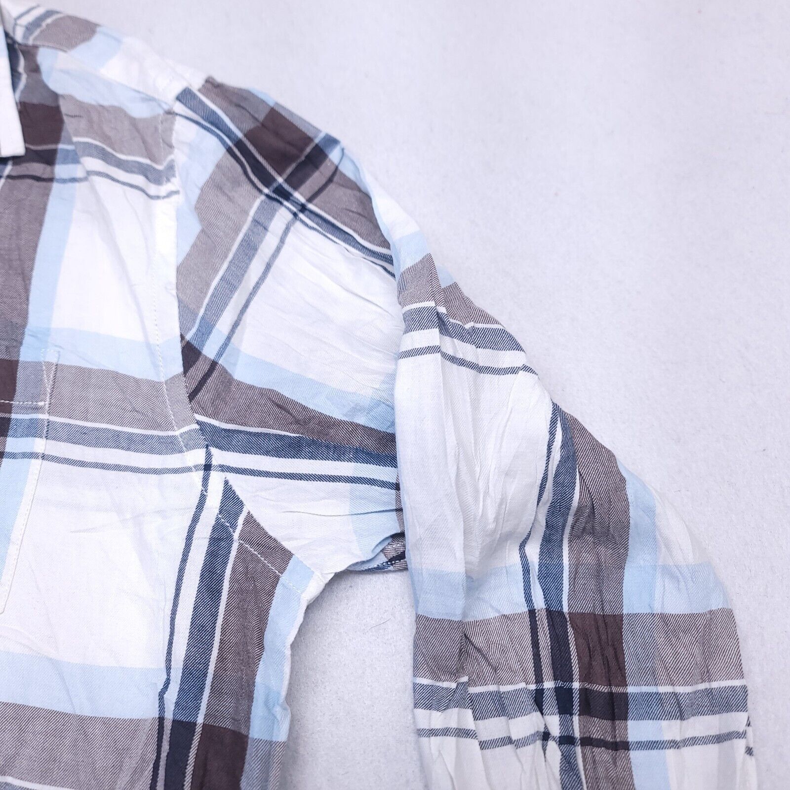 Old Navy Old Navy Madras Flannel Shirt Mens Size Large L Brown Blue Size US L / EU 52-54 / 3 - 5 Thumbnail