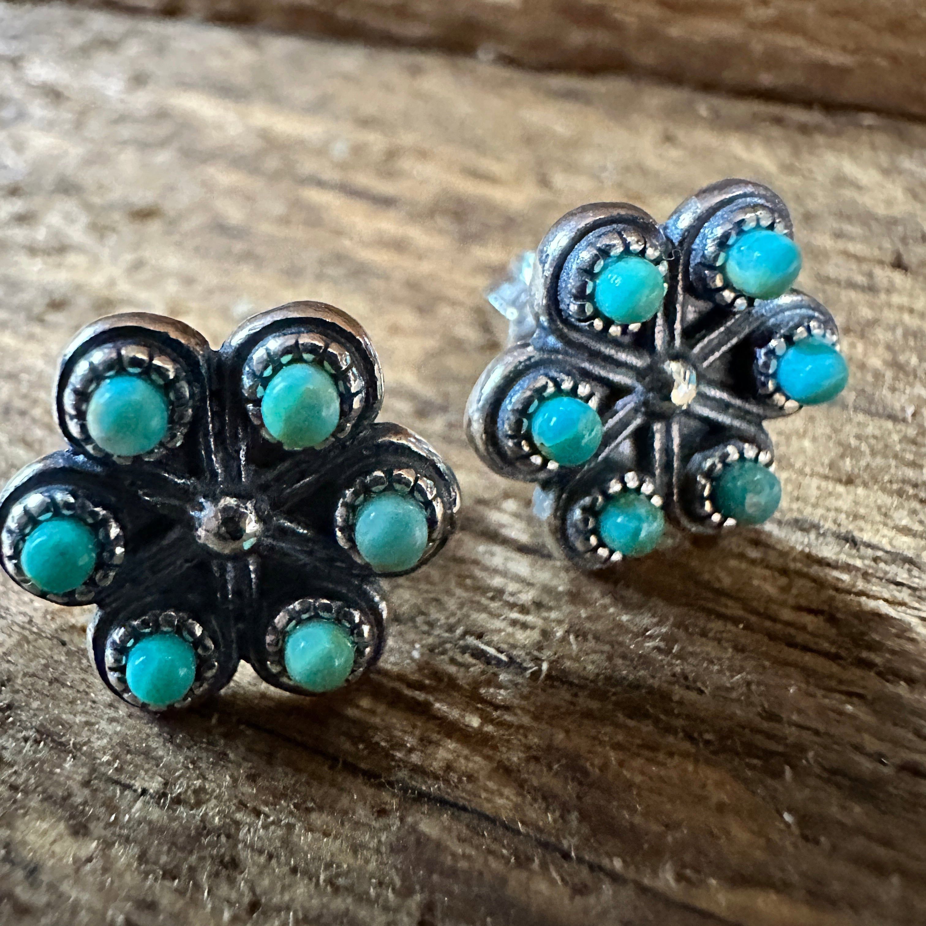 Other Iris Blossom Turquoise Silver Studs Size ONE SIZE - 5 Thumbnail