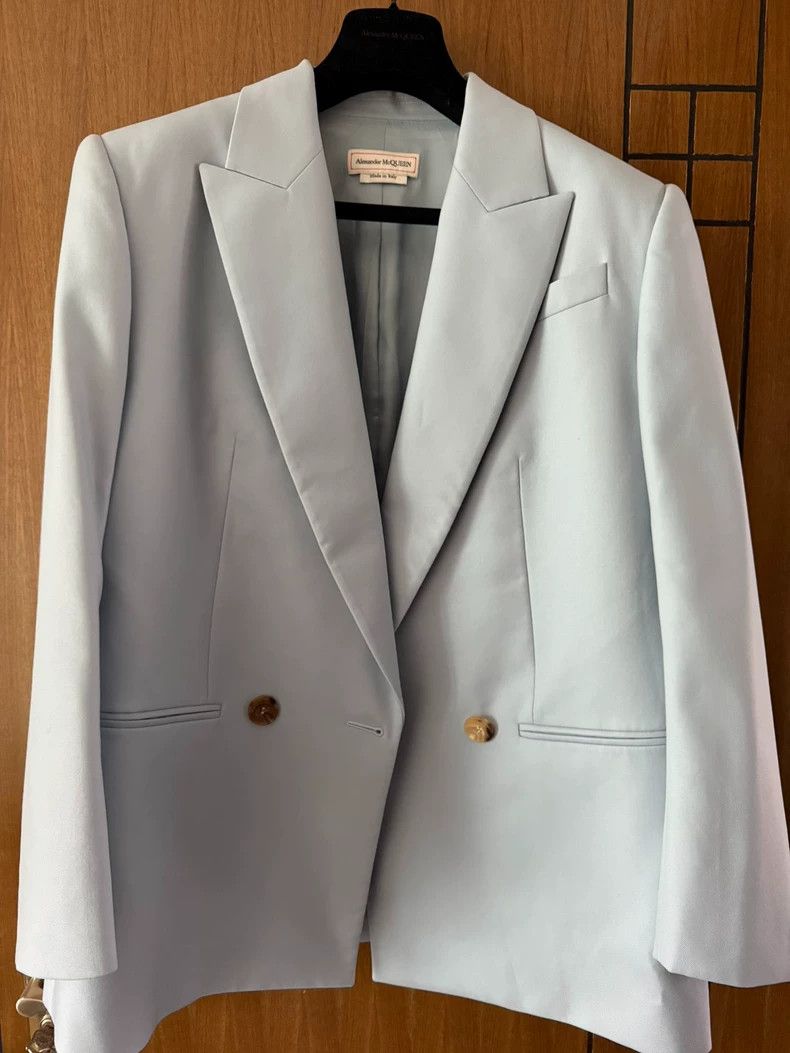 Alexander McQueen Alexander McQUEEN Ladies' suit, haze blue, made of 100% woo Size S / US 4 / IT 40 - 2 Thumbnail