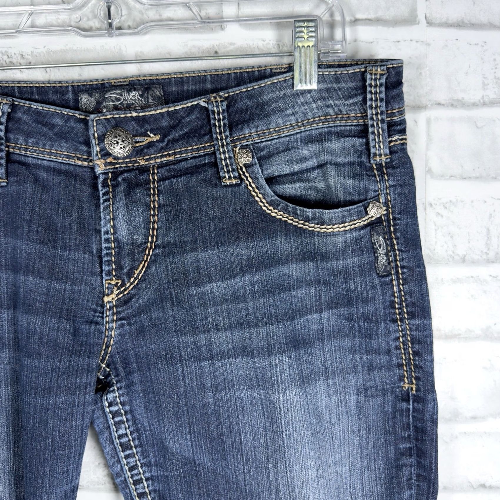 Silver Jeans Co. Silver Jeans Co Berkley Jeans Womens Size 31x28 Blue Cotton Size 24" / US 00 / IT 34 - 2 Thumbnail