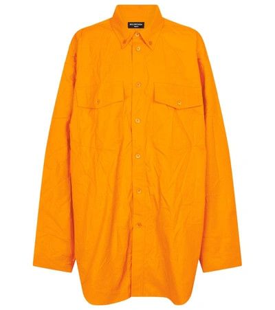 Balenciaga o1in1g0724 Oversize Button-Down Shirt in Orange Size L / US 10 / IT 46 - 1 Preview