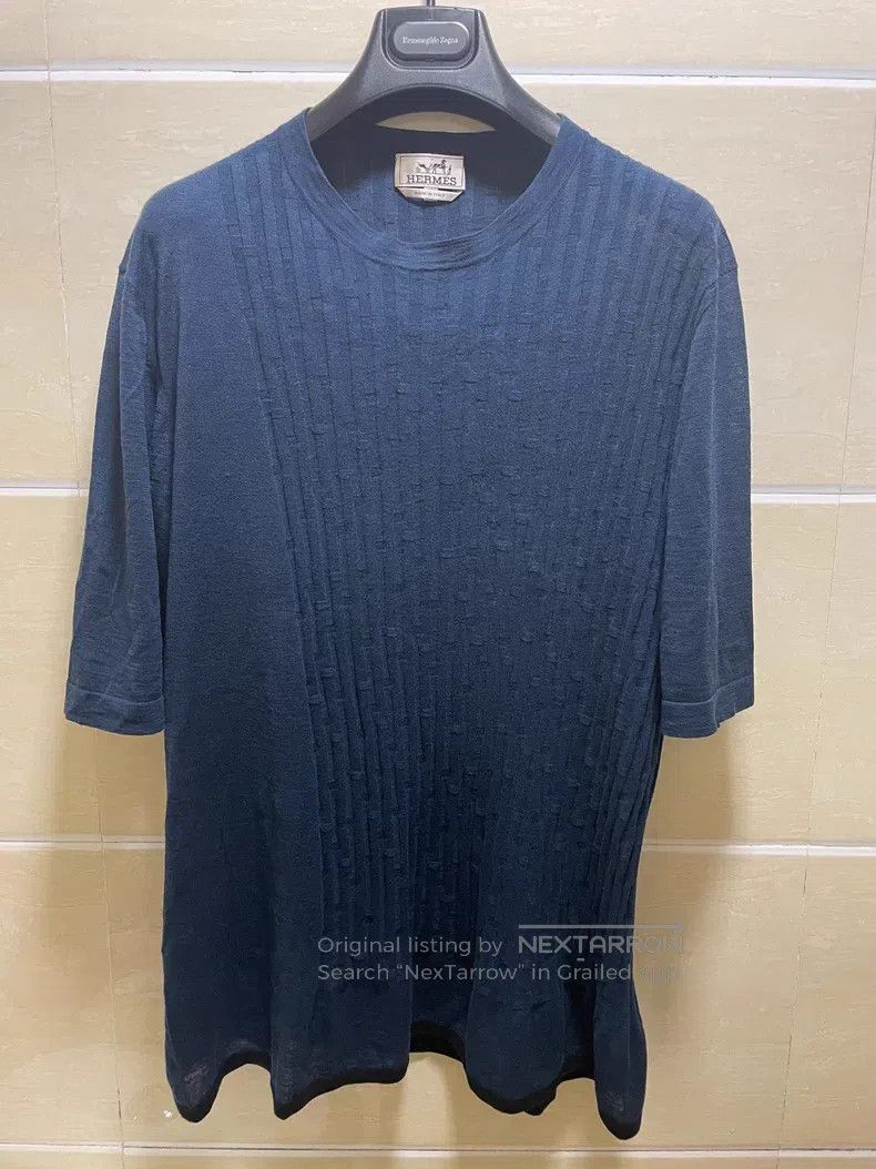 Hermes Hermes Cotton and linen blended short-sleeve t-shirt Size US XL / EU 56 / 4 - 1 Thumbnail