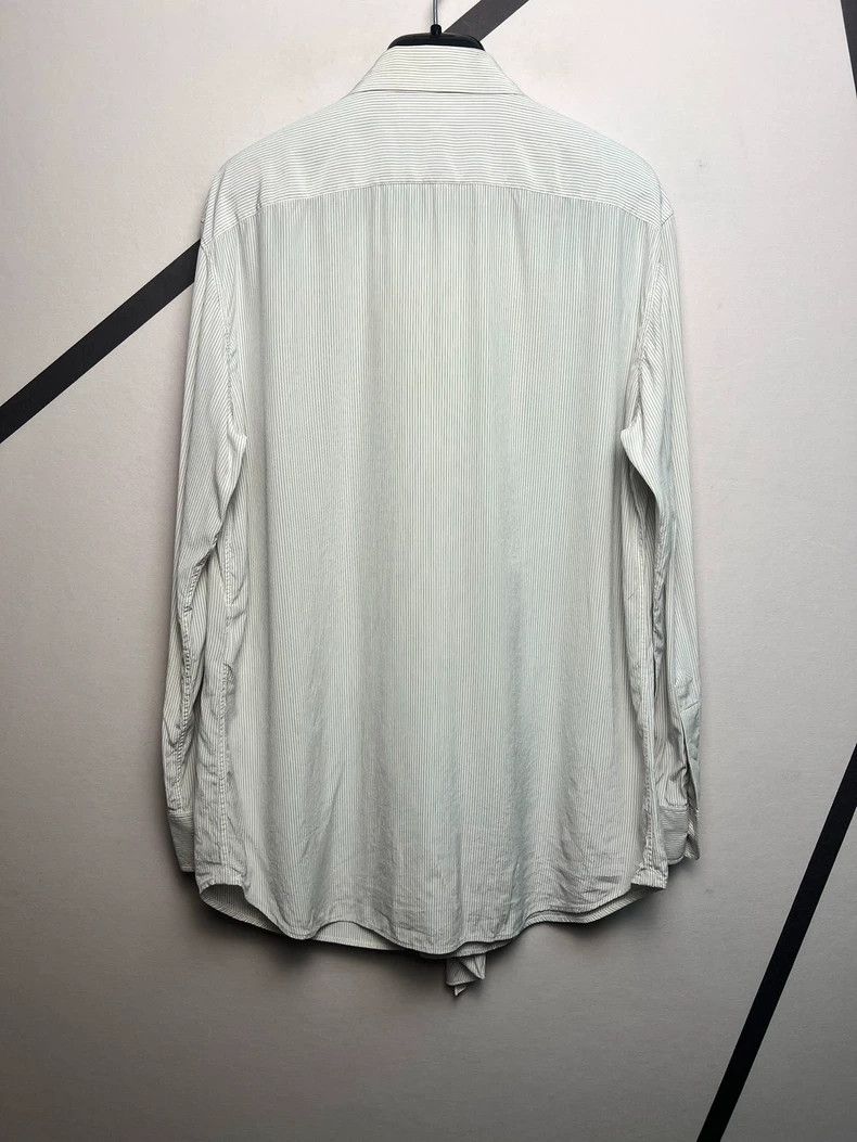 Celine Celine size 38 Striped Bow Tie Mulberry Silk Shirt for Spr Size US M / EU 48-50 / 2 - 2 Thumbnail